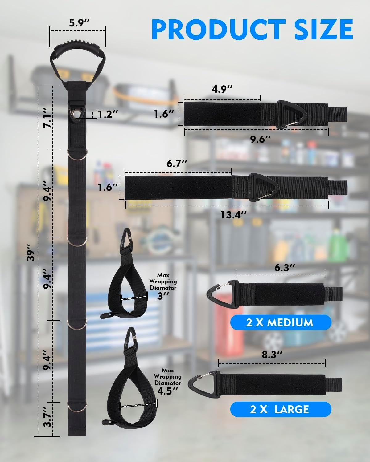 Extension Cord Organizer 2 Pack, Extension Cord Storage System With Flexible Detachable Cable Straps, Vertical Space Saver For G