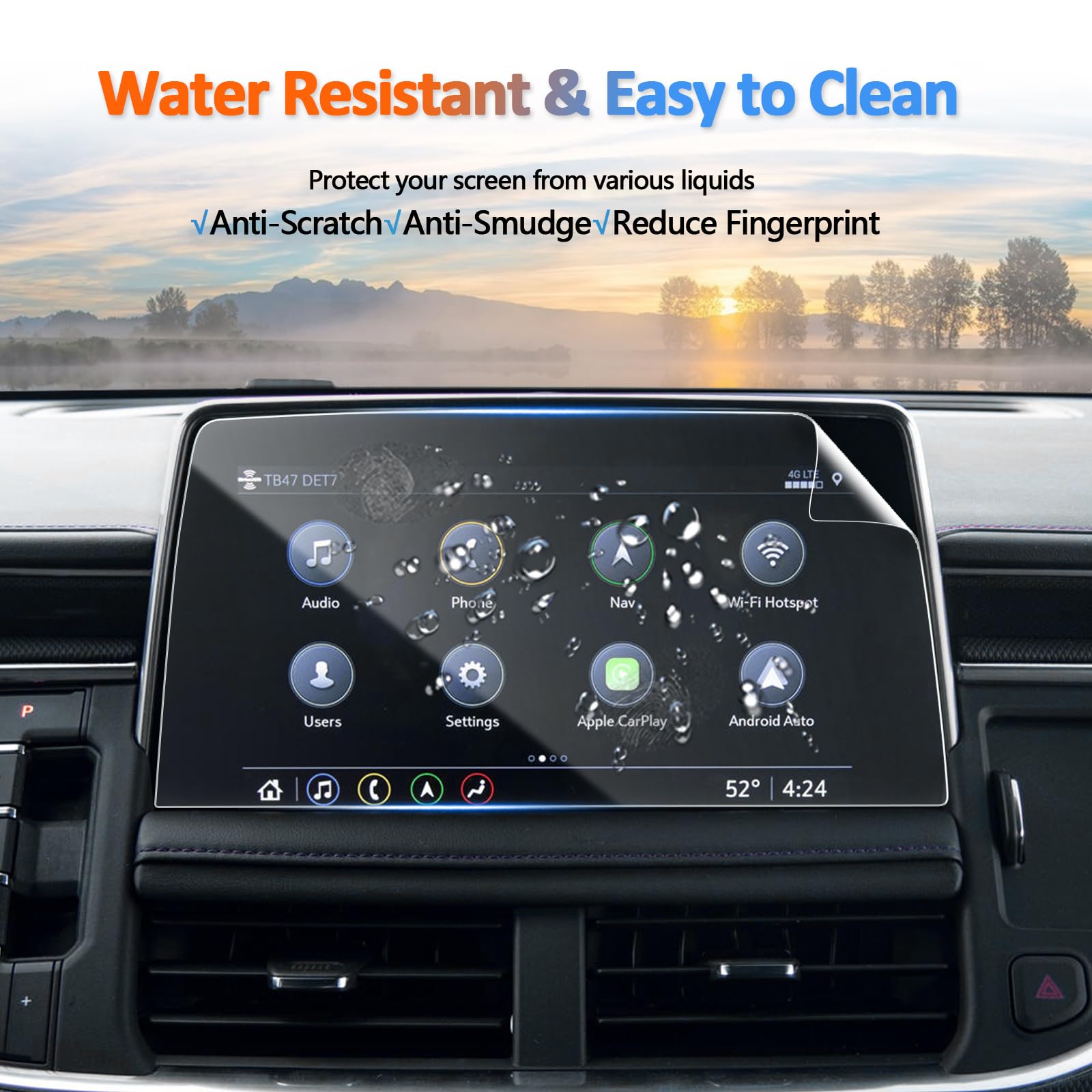 2 Pack Screen Protector For Chevy Tahoe & Suburban & Gmc Yukon 2021 2024 Touchscreen Cover For Tahoe Suburban Yukon 2023 2024 Accessories  Lt/Rst/ Z71/ Premier/High Country 10.2' Nano Foils (2Pcs)