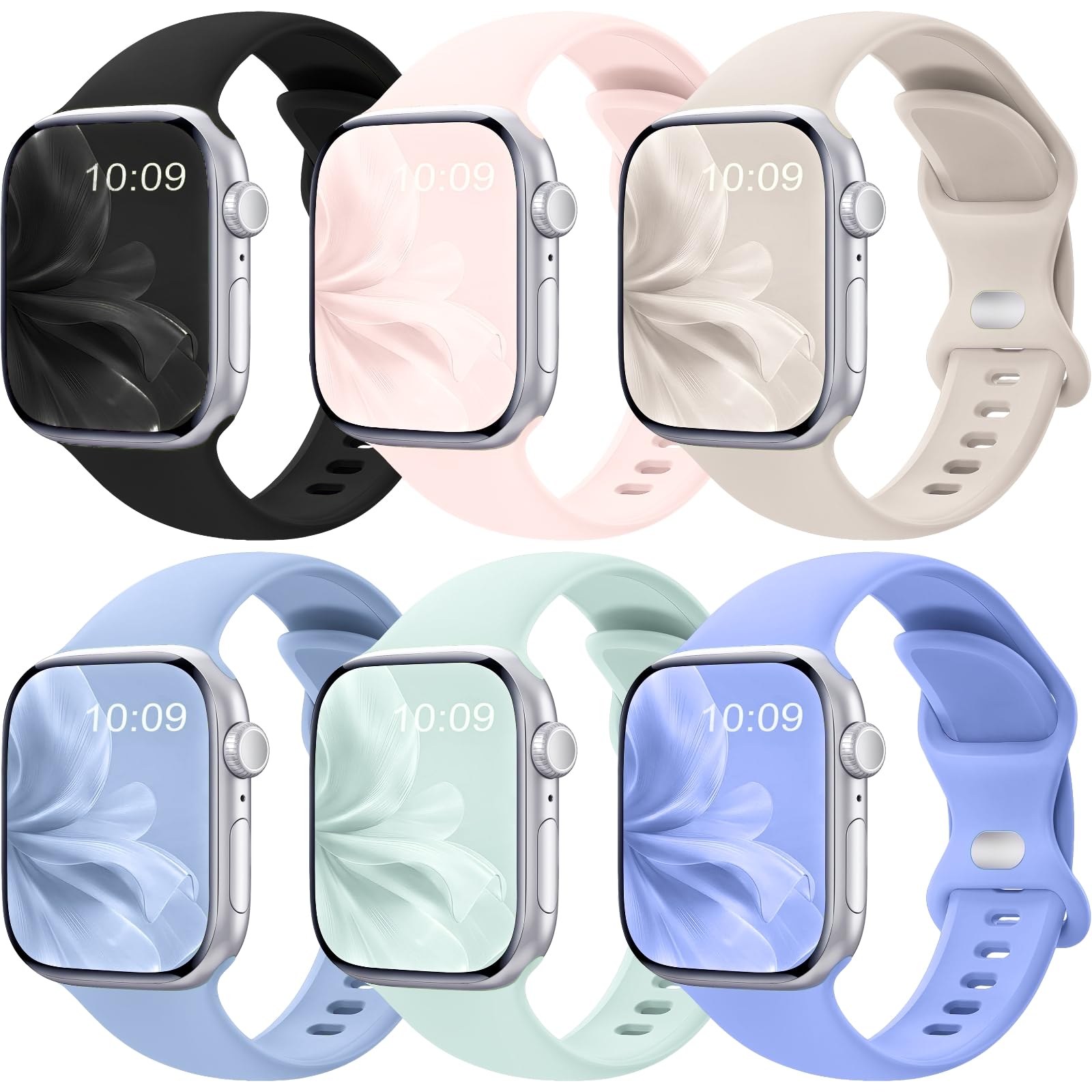 Toutouzhang Sport Silicone Bands Compatible with Apple Watch Band SE Series 9/8/7/6/5/4/3/2/1/Ultra 38mm 40mm 41mm 42mm 44mm 45m