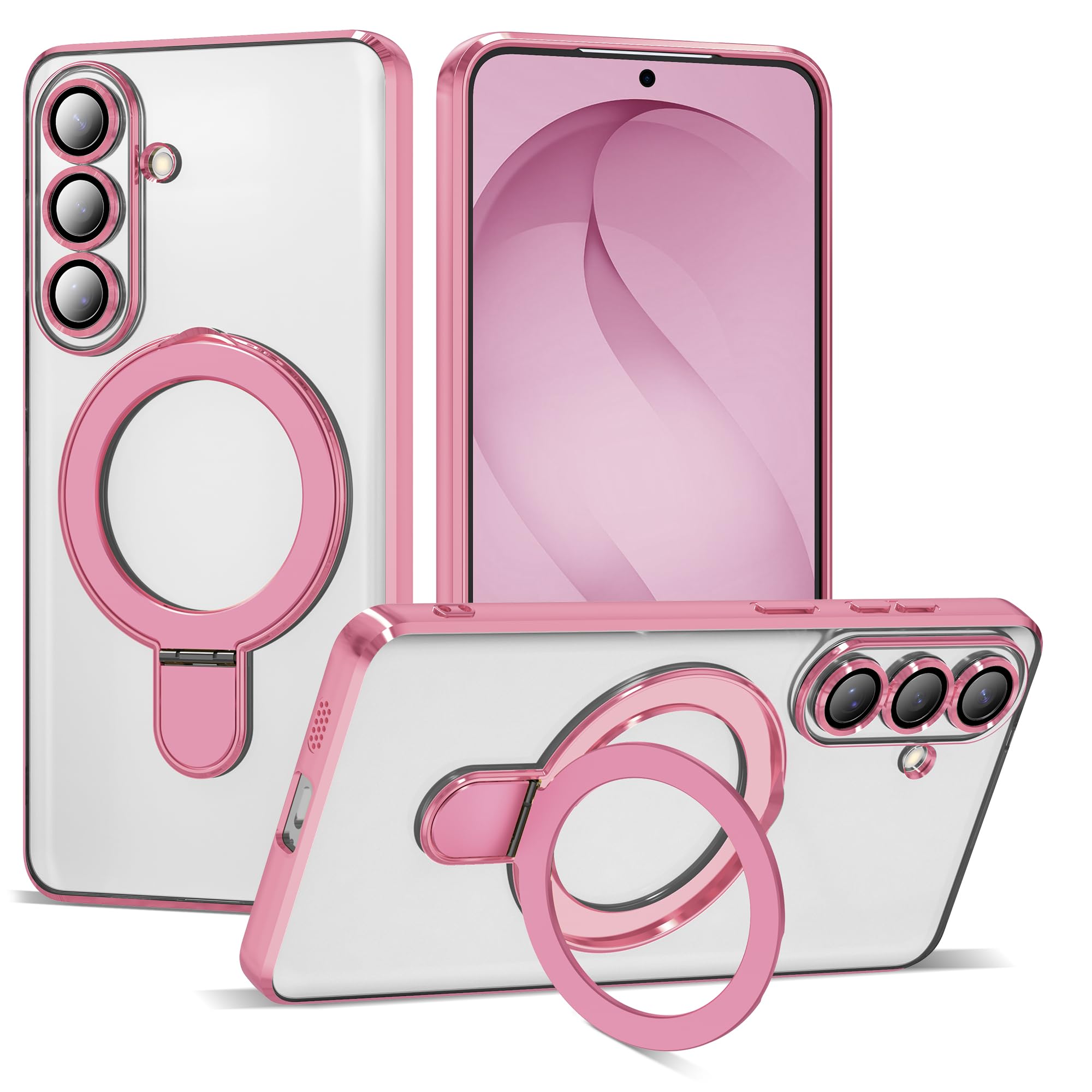 ETPESOK Compatible with Samsung Galaxy S26 Plus Case with Magnetic Ring Stand [Compatible with Mag-Safe] [Full Camera Lens Prote