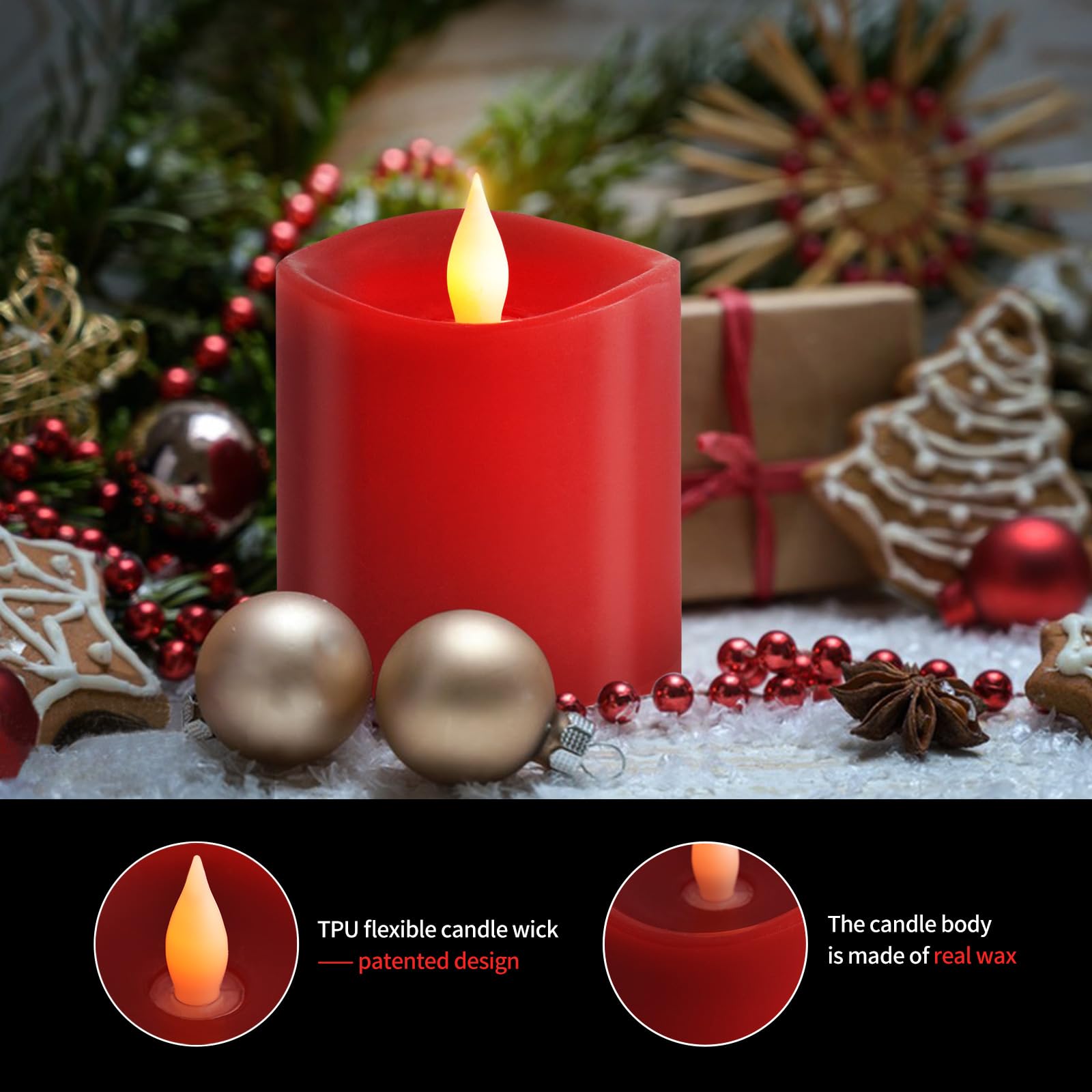 Asldoiweh 3X3 Flickering Flameless Candles Set Of 1, 2Aa Battery Life 600 Hours Battery Candles Flickering With Timer, 3 Inch Fl
