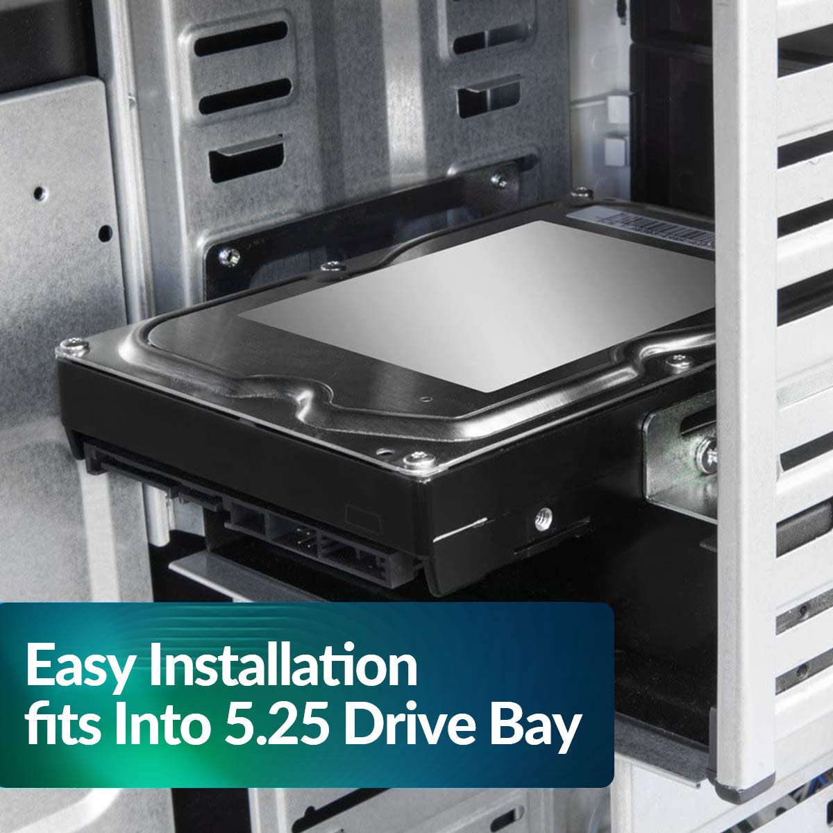 W Wdx Mast Dynapoint Limited 2 Pack Ssd/Hdd Hard Drive Metal Mounting Bracket Adapter, Convert Any 3.5 In Hdd Into One 5.25 In Drive Bay