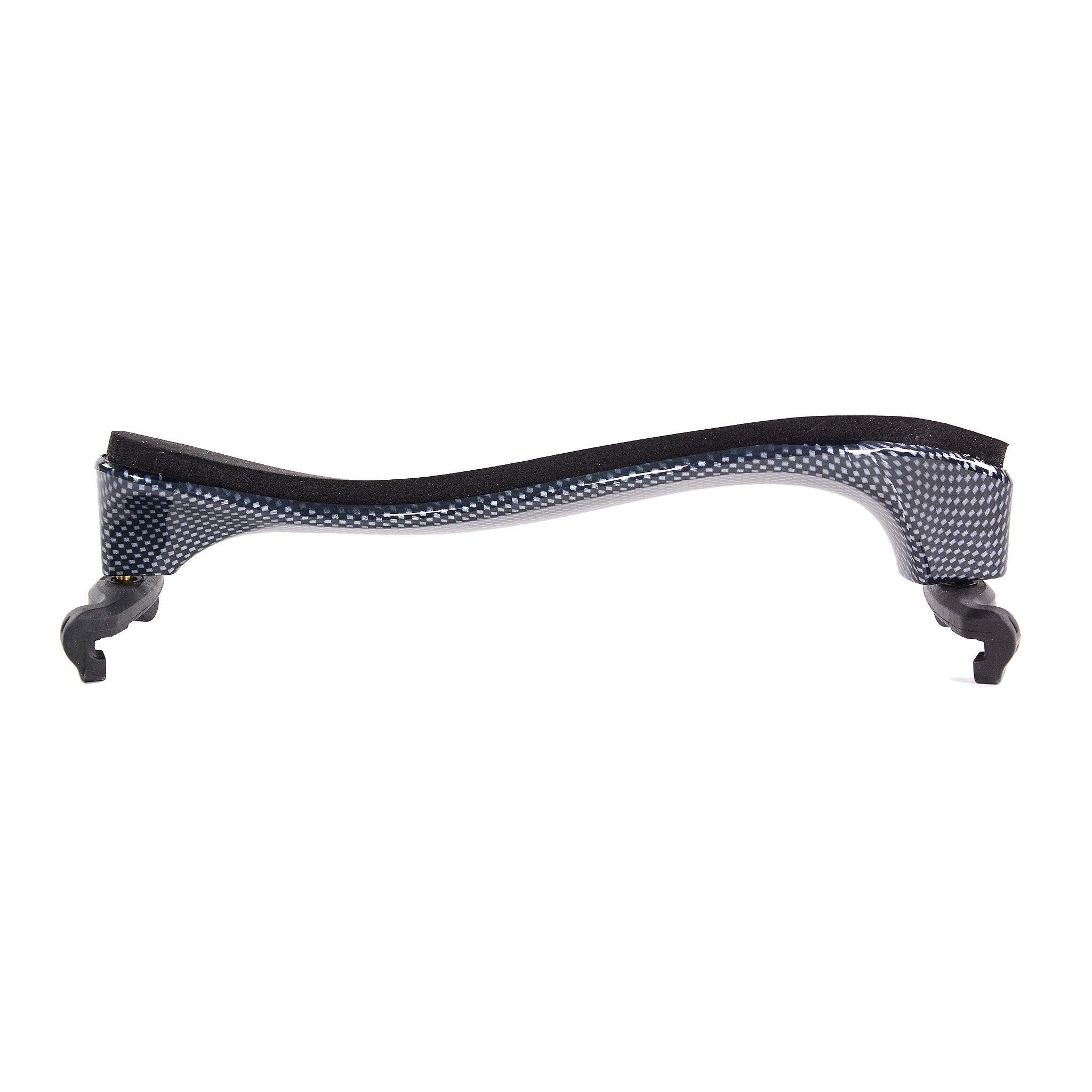 Fiddlerman Light Carbon Fiber Look Shoulder Rest 4/4 Foam Padding For Comfort With Slight Height Adjustable Feet (Carbon Fiber L