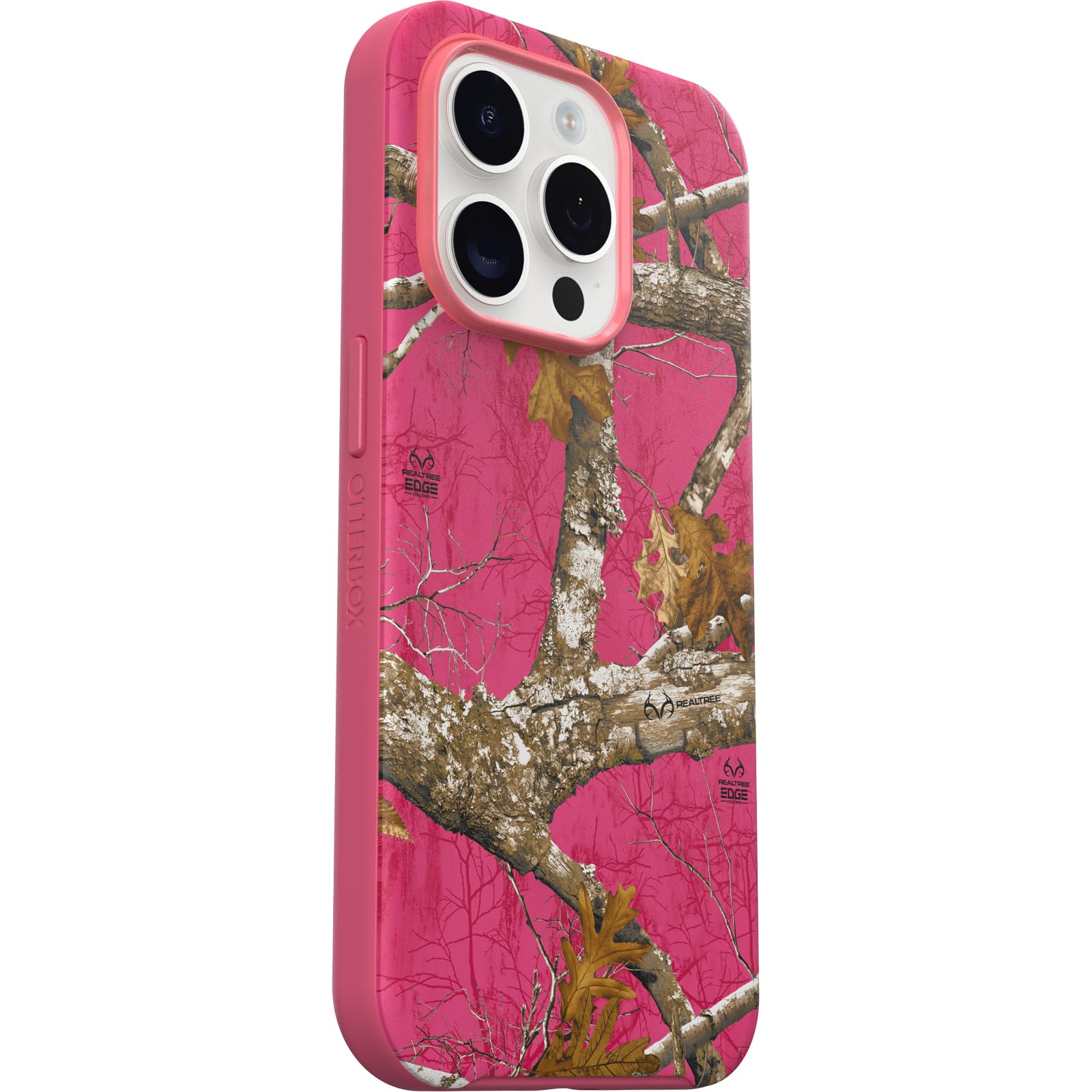 Otterbox Iphone 15 Pro (Only) Symmetry Series Case   Realtree Flamingo Pink, Snaps To Magsafe, Ultra Sleek, Raised Edges Protect