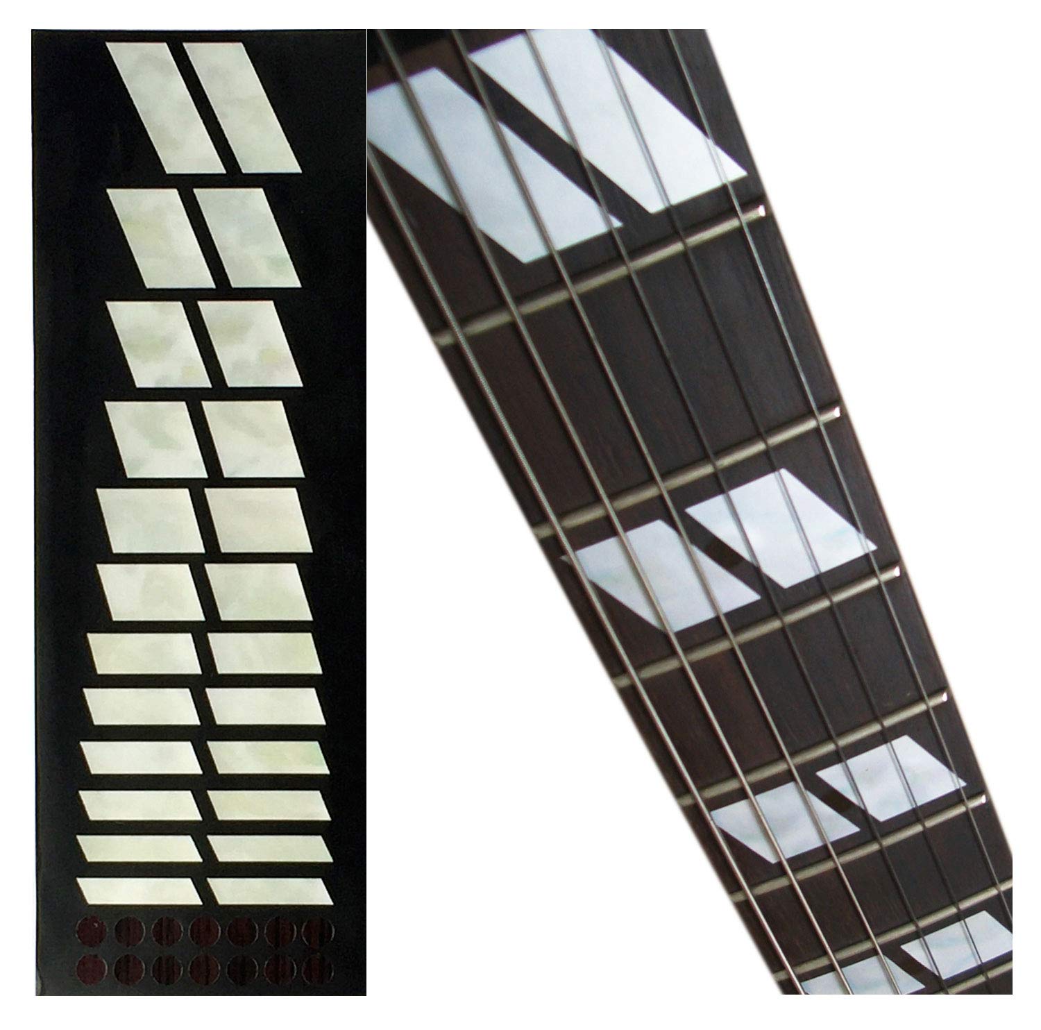 Fretboard Markers Inlay Stickers Decals For Guitars & Bass   Double Parallelograms 175 Style