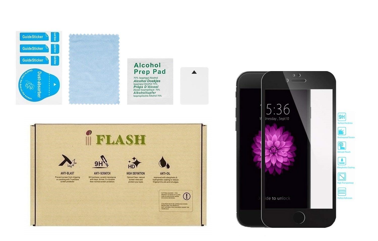 ? Iphone 8 / 7 Full Cover Screen Protector, Iflash Full Coverage Tempered Glass Screen Film For Apple Iphone 8, 7 4.7 / Edge To 