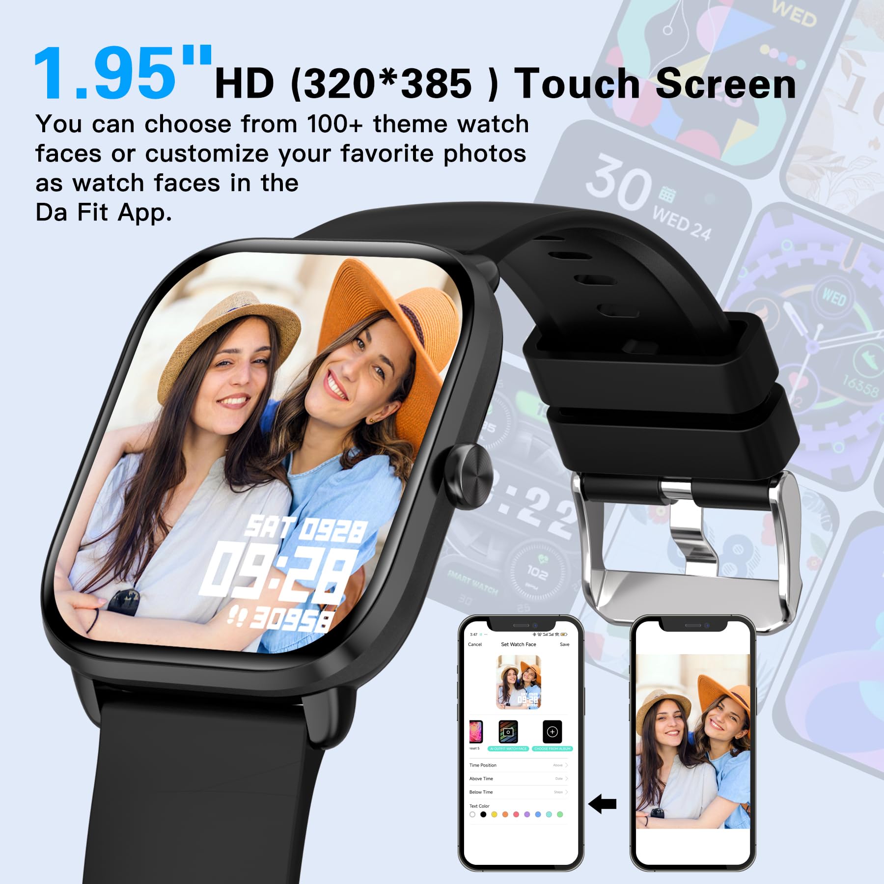 Bribejat Smart Watch For Men Women(Answer/Make Call), Hd 1.95 Zinc Alloy Case Smartwatch, Waterproof Fitness Tracker Pedometer