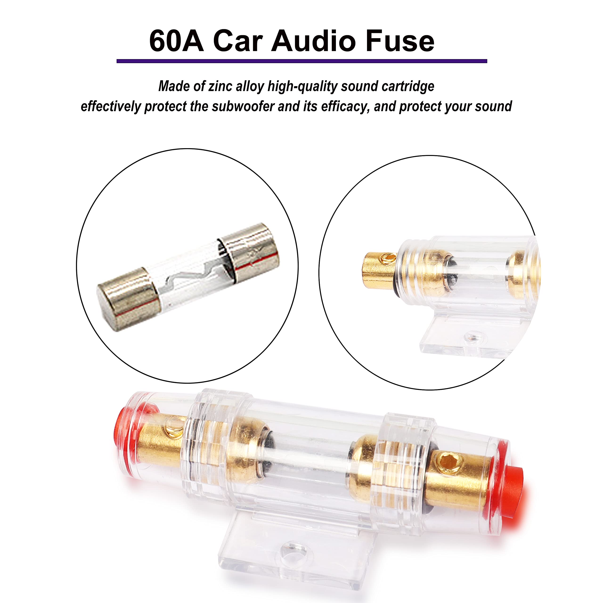 Xmsjsiy Car Audio Wiring Kit Amplifier Cable Kit 1500 Watts Car Stereo Subwoofer Installation With Fuse For Car Truck Motorcycle