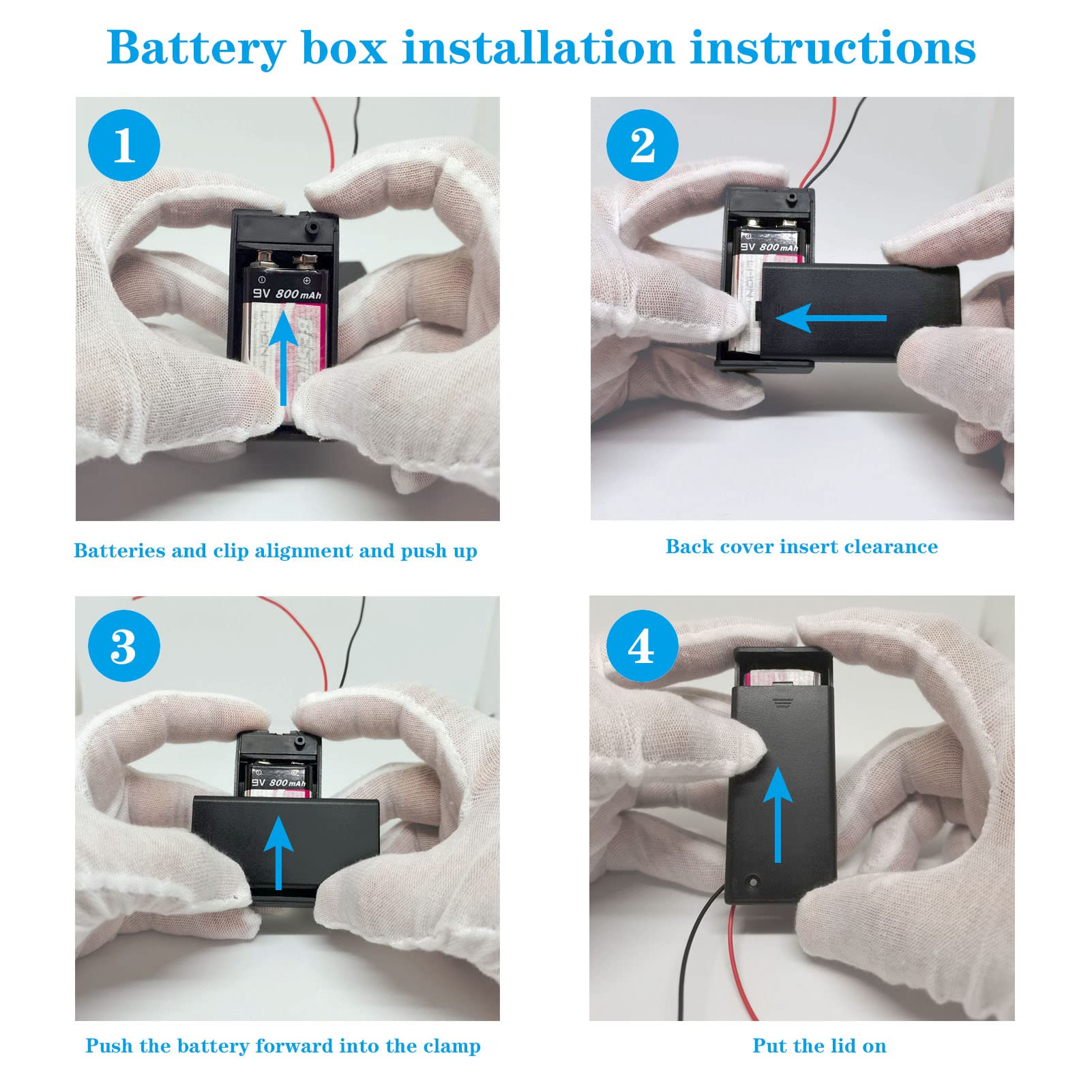 9V Battery Holder, 6 Pcs 9V Battery Case With On/Off Switch, 9V Battery Box, 9V Battery Holder With Leads, 9V Battery Box For 9V