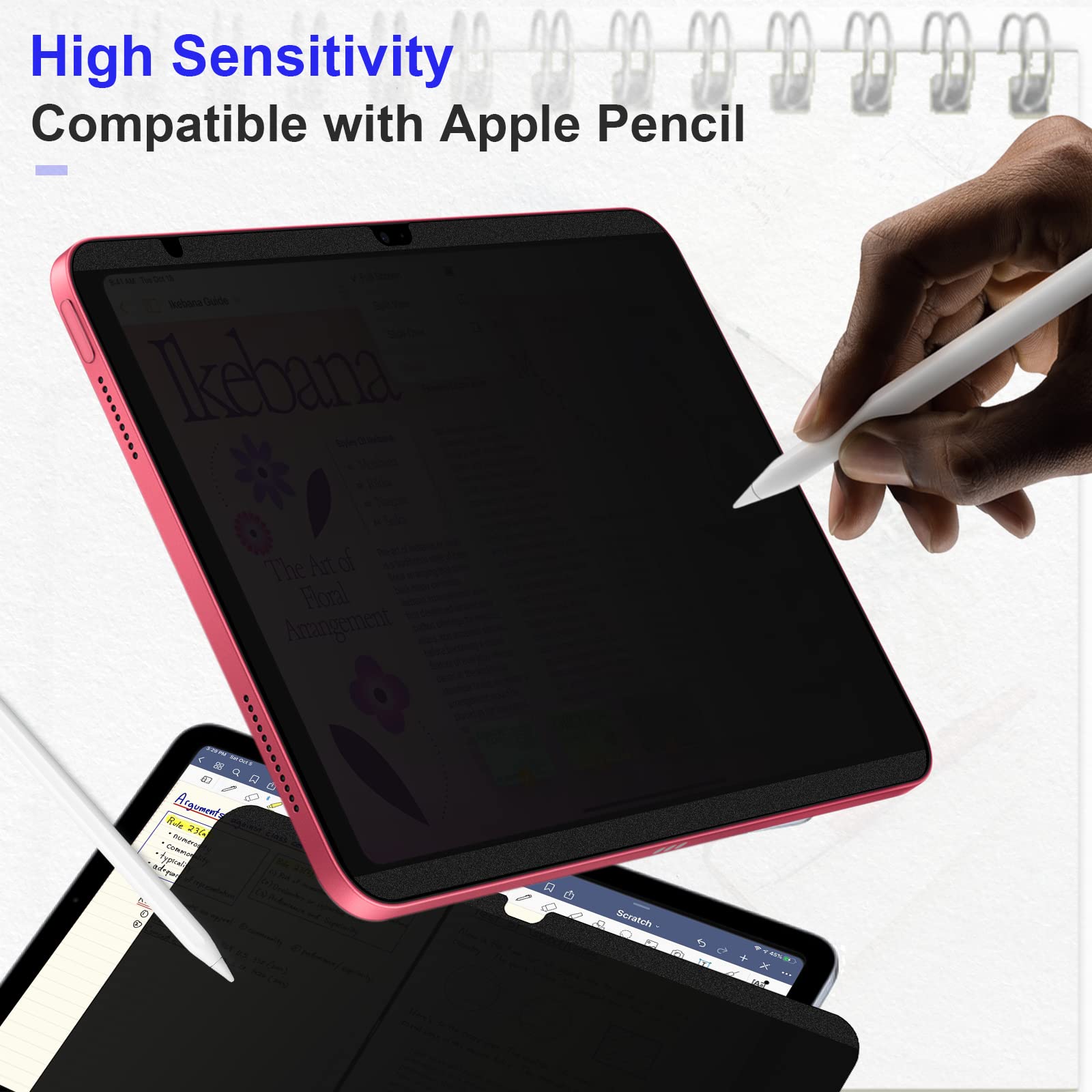 Magnetic Ipad 10.9 10Th Generation 2022 Privacy Screen Protector, Anti Blue Light Glare Spy Privacy Filter For Ipad 10Th Gen 10.