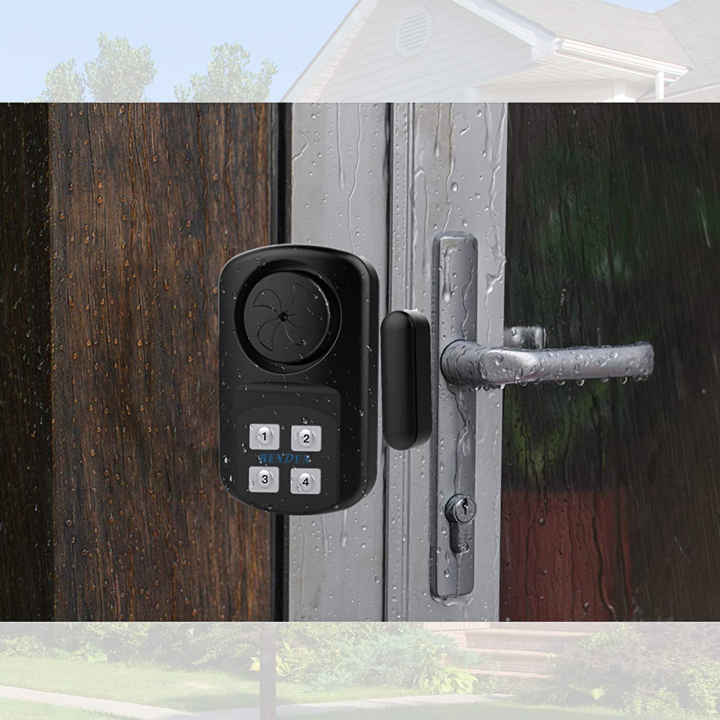 Hendun Pool Gate Alarm Outdoor Wireless With Remote, 140Db Loud, Waterproof Door Alarm Sensor, Kids Safety, Weatherproof Garage