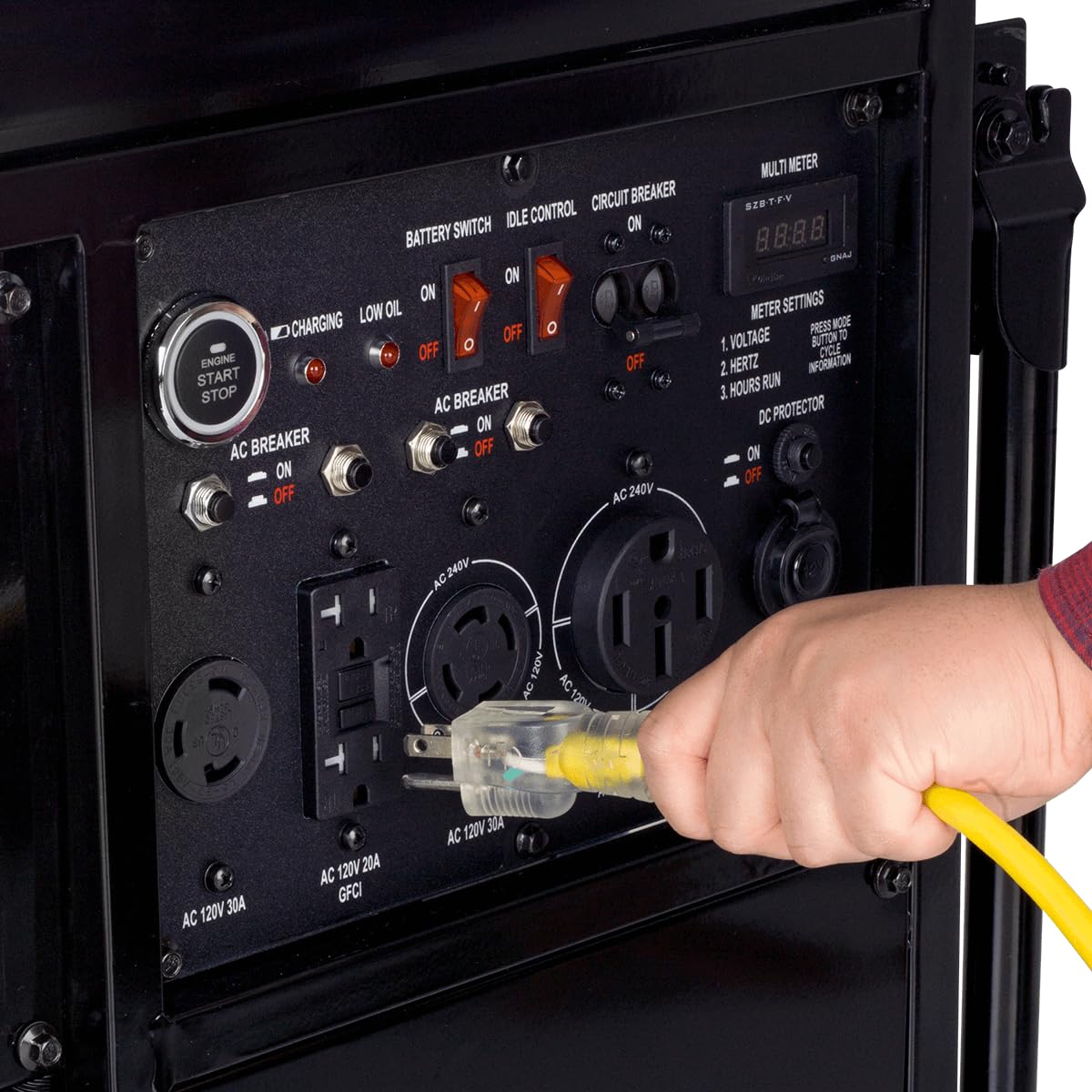 Duromax Xp13000E 13,000 Watt Gas Powered Portable Generator   Electric Start, Whole Home Backup Power, Transfer Switch Ready, Rv