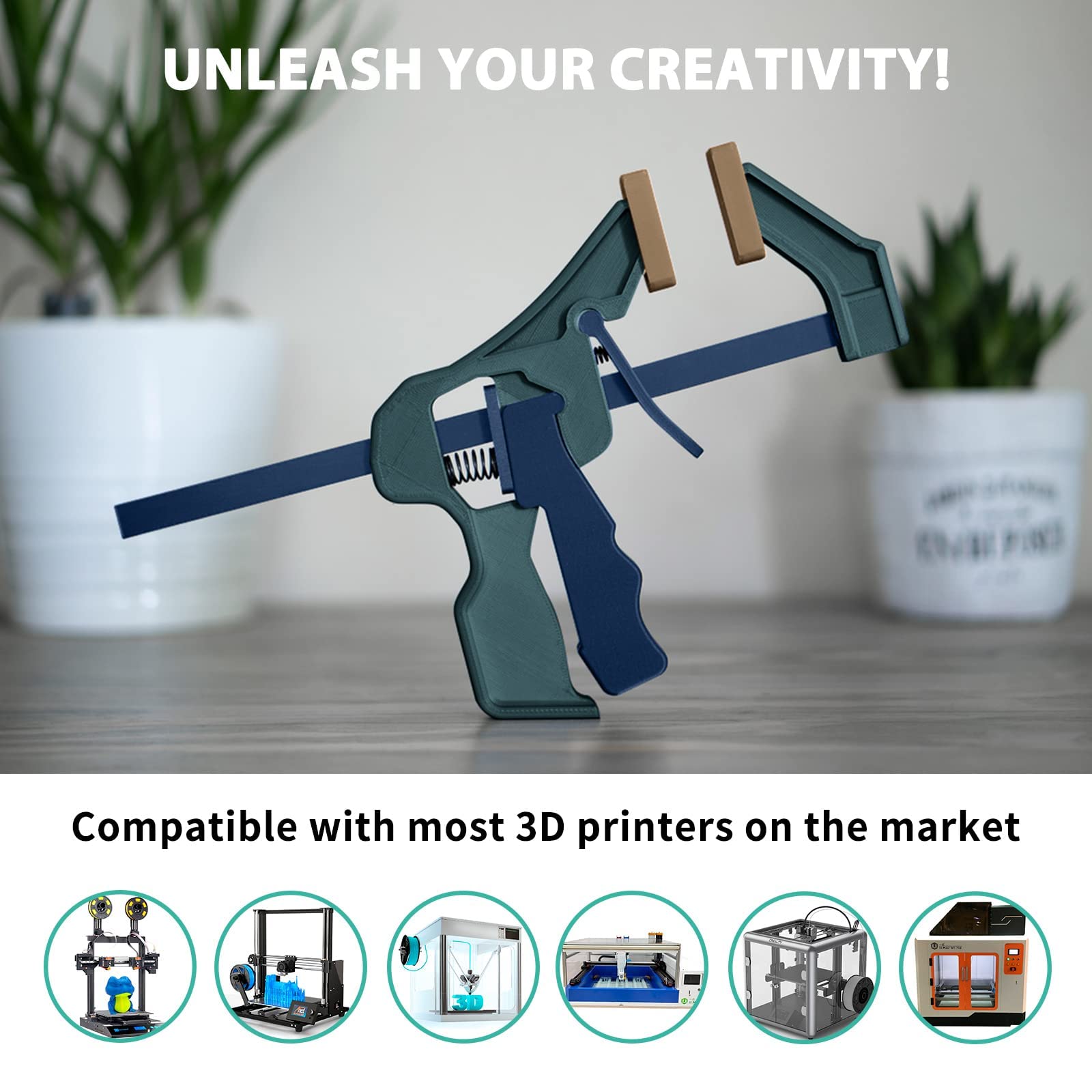 Isanmate 3D Printer Filament, Colorful Carbon Fiber Filament Bundle, Pla Filament 1.75Mm Carbon Fiber Pla(Blue, Army Green, Gold