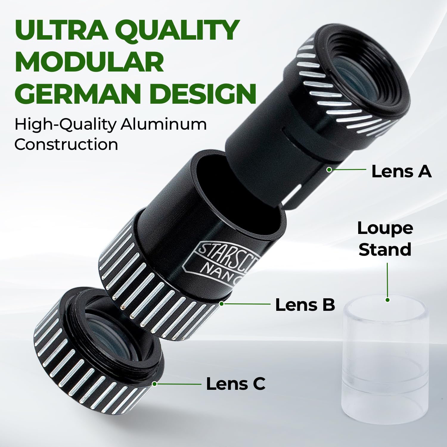 Starscope Nano Monocular Compact Scope   3 In 1 Pocket Microscope, Loupe Magnifier, Mini Telephoto Lens For Iphone Android | Hig