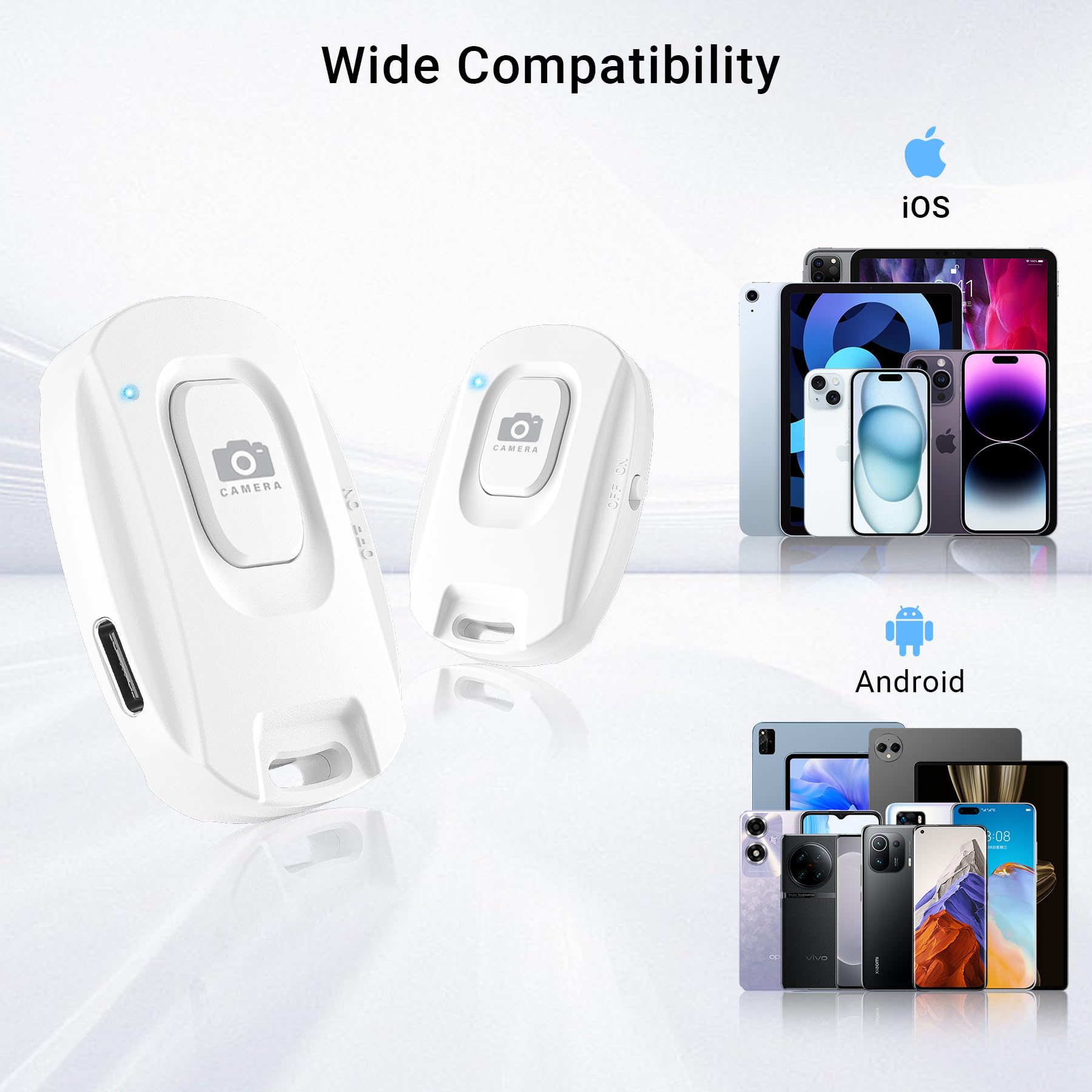 Wireless Phone Camera Remote Control, Rechargeable Selfie Shutter For Photos & Videos, Portable Photo Clicker Compatible With Ip