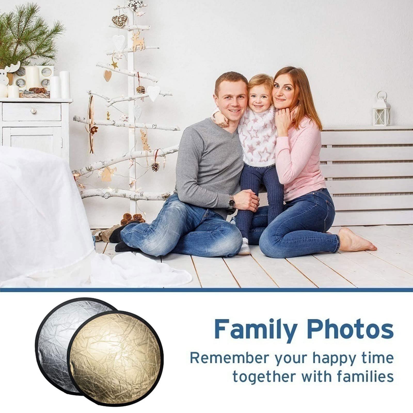 2 In 1 Lighting Reflectors Round Folding Portable 12'' 30Cm For Photography Reflector Portrait Still Life Fill Light