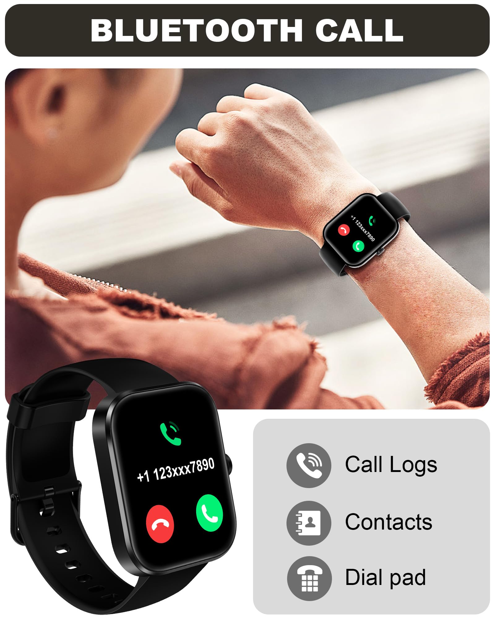 Bambooinn Smart Watch For Men Women(Answer/Make Call)-1.91'' Hd Fitness Smartwatch With Sleep/Heart Rate/Spo2 Monitor, 113+ Spor