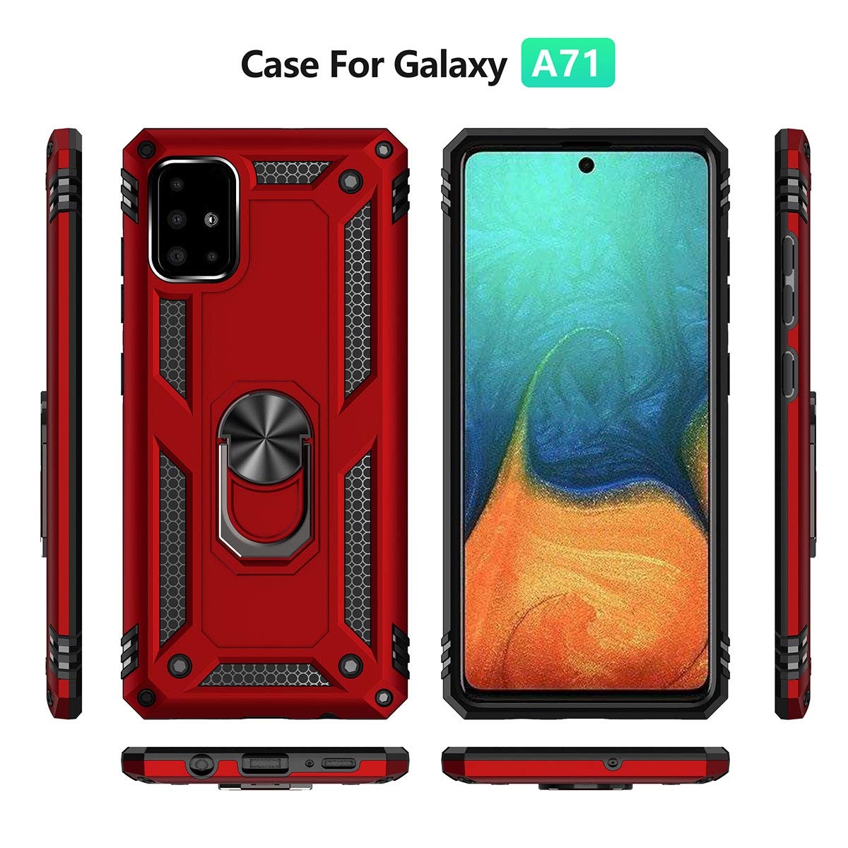 Addit A71 5G Case, Samsung Galaxy A71 5G Case Military Grade Protective Samsung Galaxy A71 5G Cases Cover With Ring Car Mount Ki