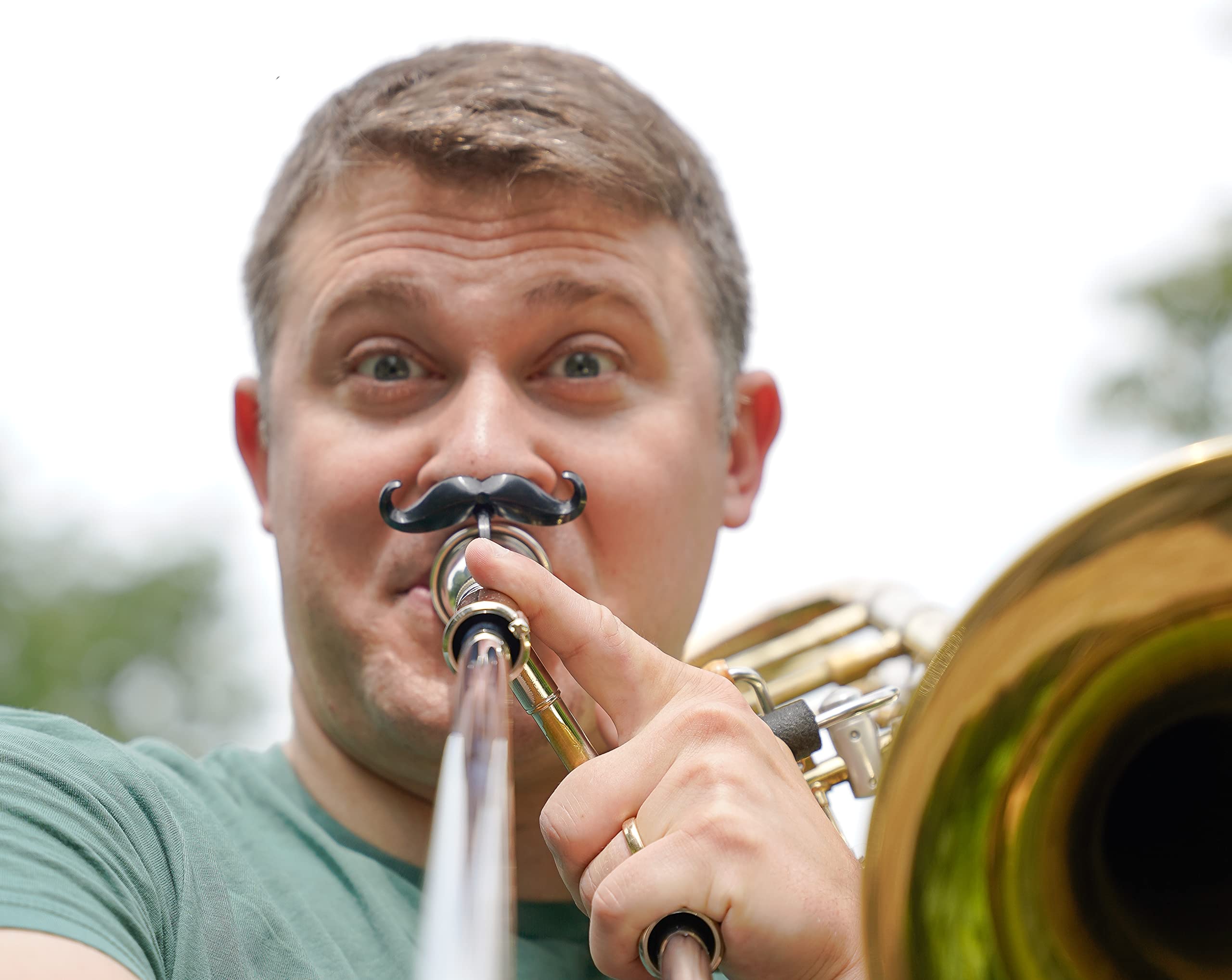 Brasstache - The Original Clip-On Mustache For Large Shank Trombone And Euphonium Mouthpieces (Trombone/Euphonium (Large Shank))