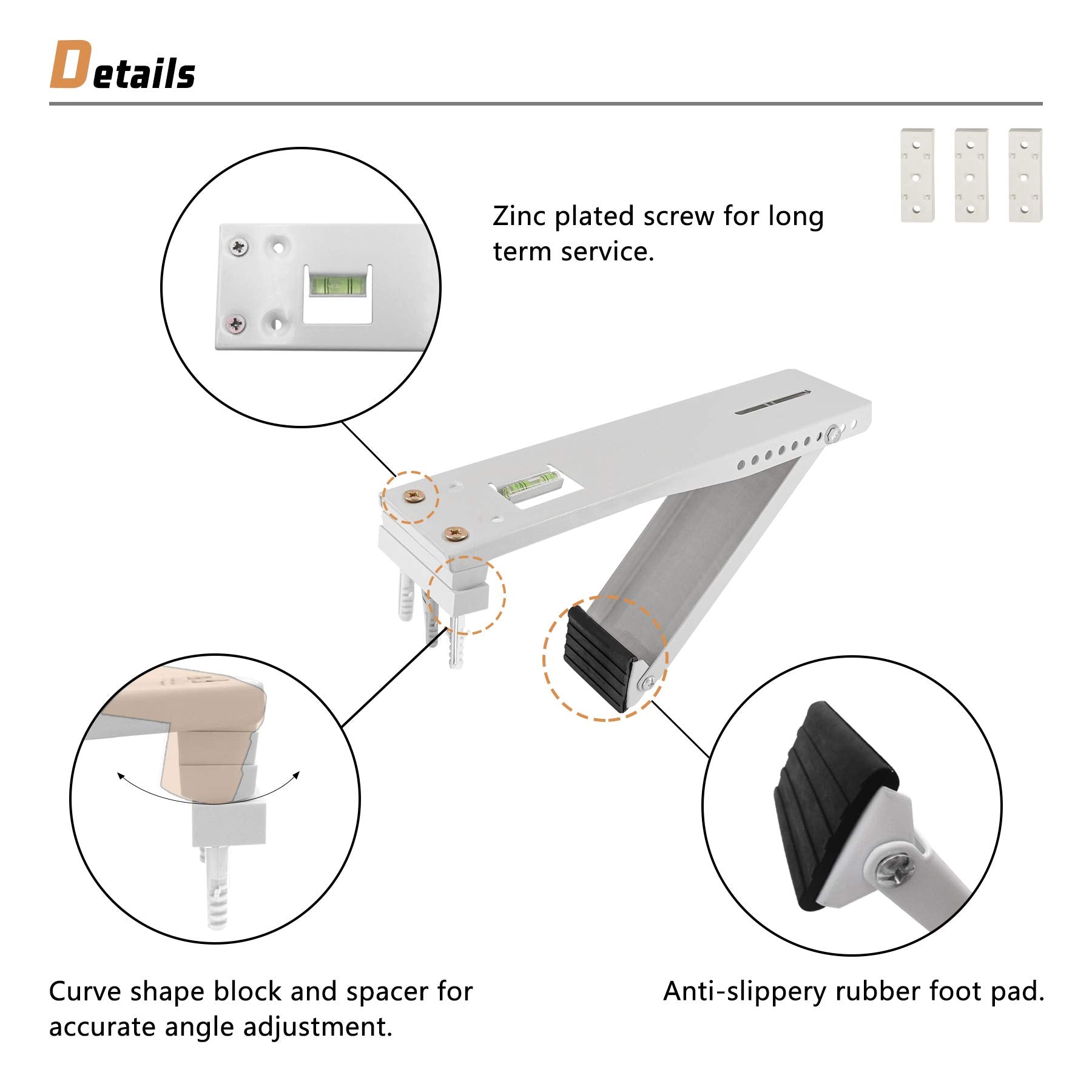 Lbg Products Ac Window Air Conditioner Bracket Light Duty Support Up To 85 Lbs, Designed For 5,000 To 8,000 Btu Universal A/C Un