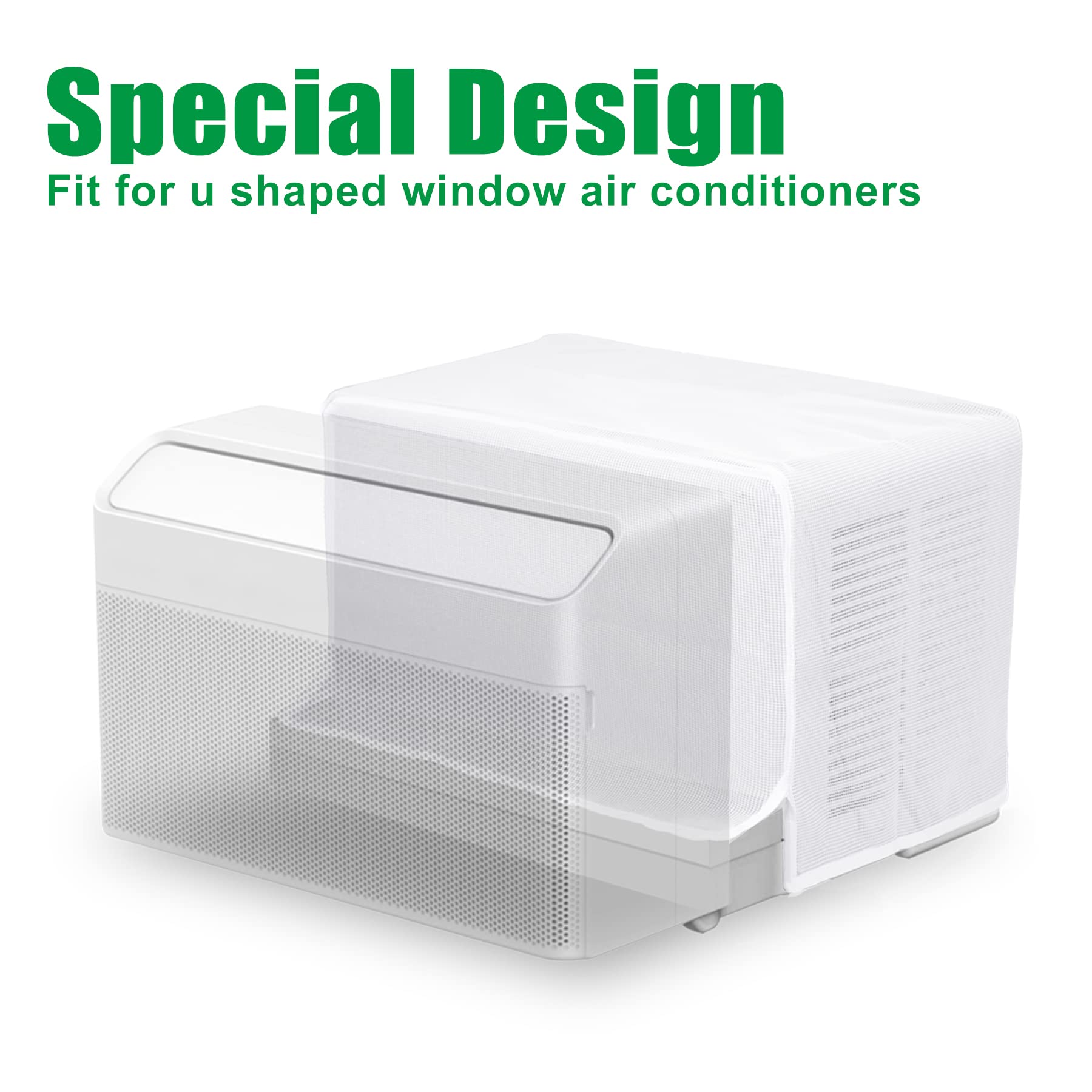 Forestchill Window Air Conditioner Cover For U Shaped Window Ac Unit, Outdoor Full Protection, Debris Leaf Guard Mesh Cover For