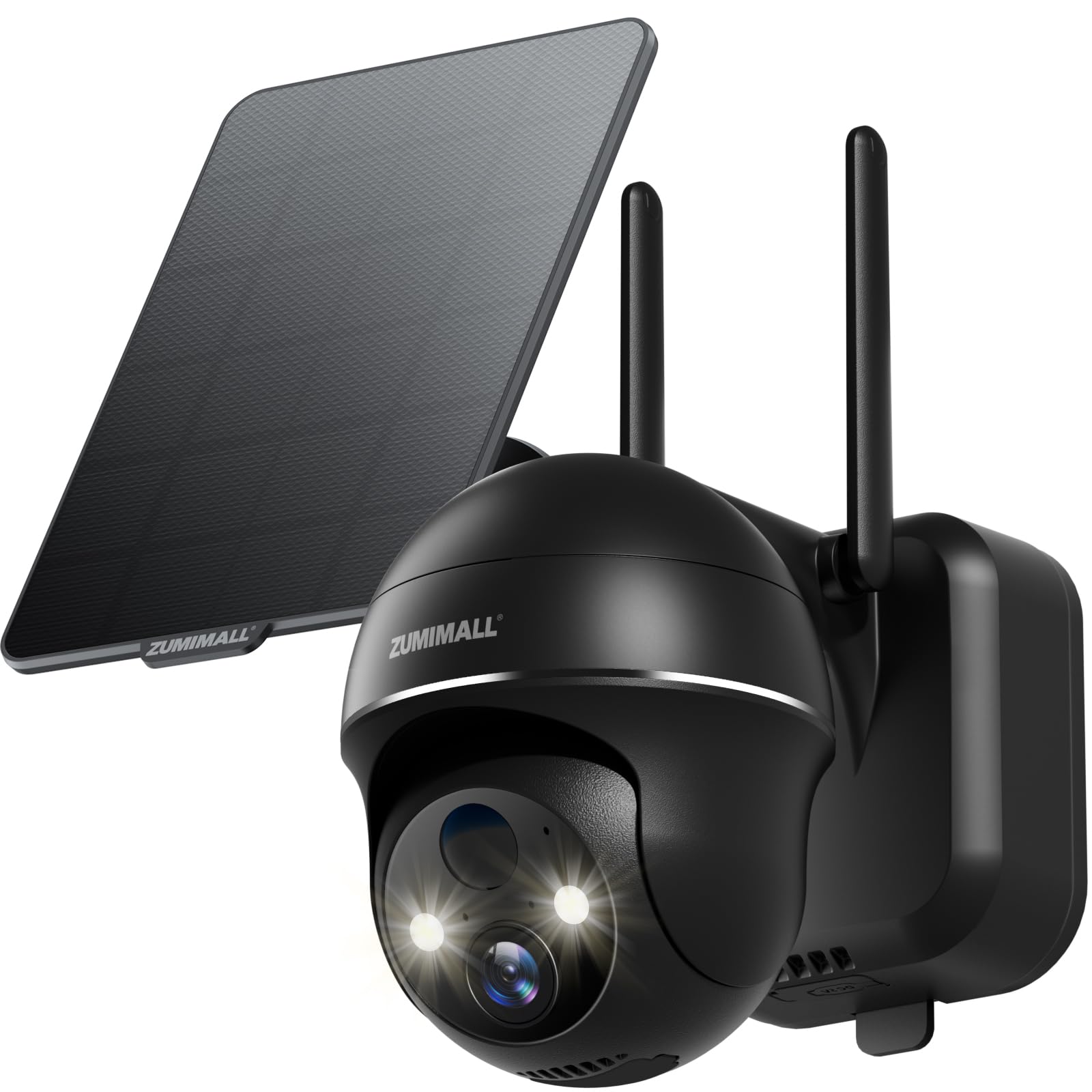 Zumimall Solar Security Cameras Wireless Outdoor With 360� Ptz, 2.4G Wifi Solar Powered Cameras For Home Security, Spotlight & Siren/Pir Detection/3Mp Color Night Vision/2 Way Talk/Ip66/Cloud