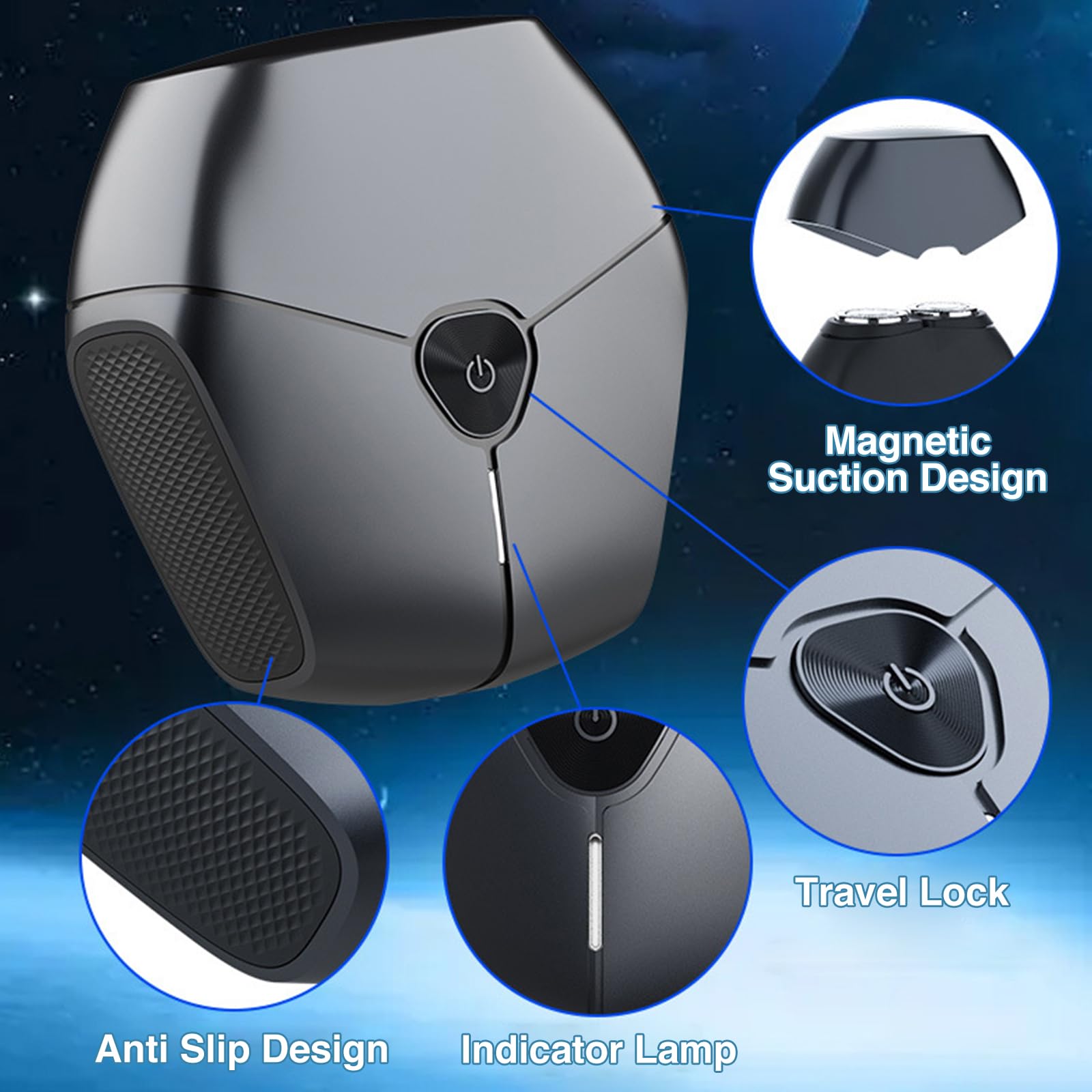 Ecojia Mini Electric Razor For Men Portable Wet And Dry Shaving Cordless Rechargeable Head Hair Shaver Ipx6 Waterproof Floating