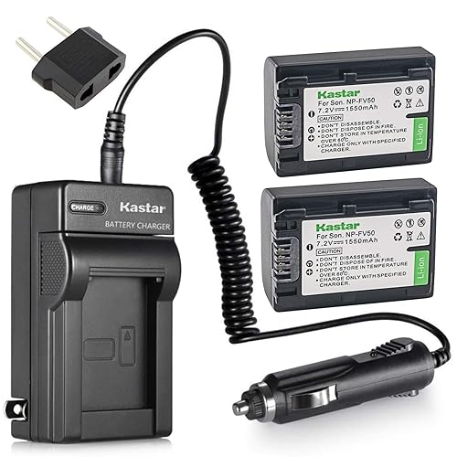 Kastar Battery 2 Pack + Charger For Sony Np Fv30 Np Fv40 Np Fv50 & Sony Handycam Hdr Cx380 430V 900 580V 760V Hdr Pj540 650V Hdr