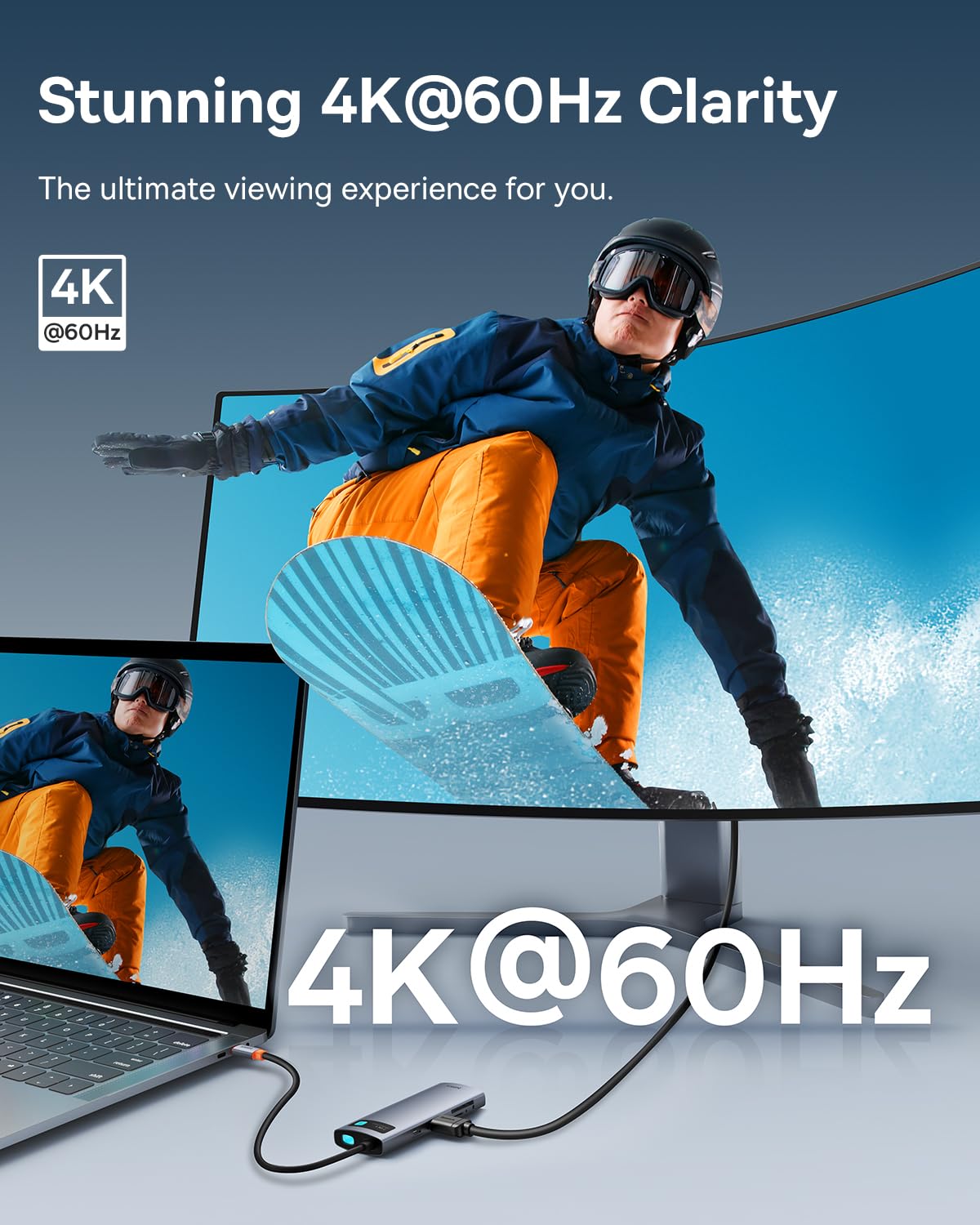 Baseus Usb C To Hdmi Adapter, 4K@60Hz Usb C Docking Station, 7 In 1 Usb C Hub With 3 Usb-A, Pd 100W, Tf/Sd Card Reader, Compatib