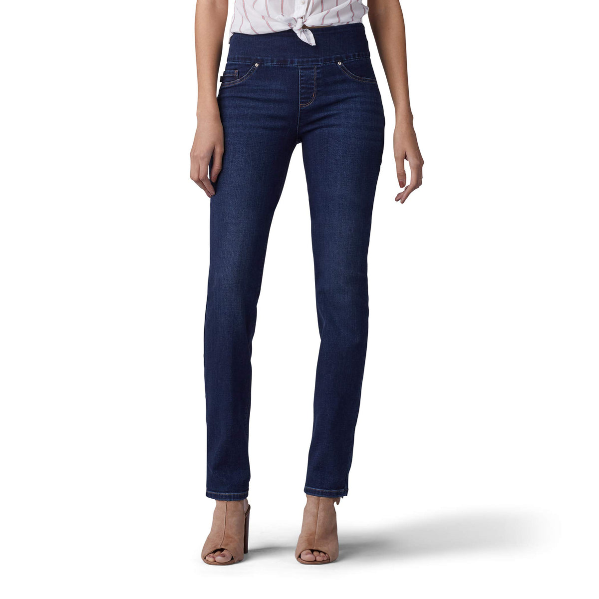 Lee Womens Sculpting Fit Slim Leg Pull On Jean, Infinity, 12 Short