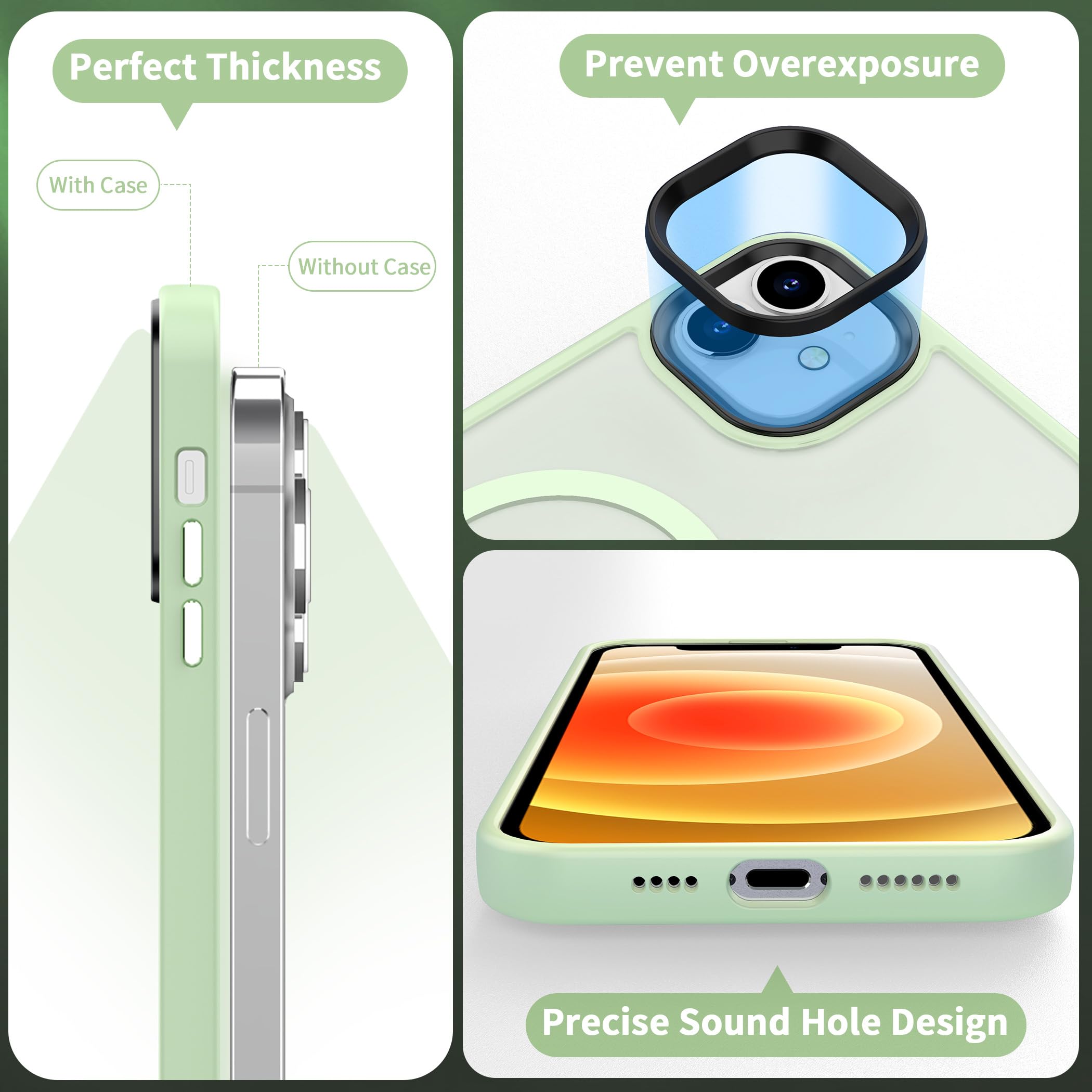 Cacoe Magnetic Case For Iphone 12 & Iphone 12 Pro 2020 6.1 Inch Compatible With Magsafe & Magnetic Car Phone Mount,Tpu Thin Phon