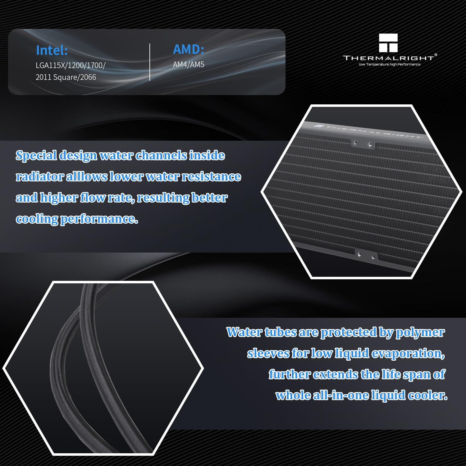 Thermalright Aqua Elite 240 V3 Aio Cpu Cooler,240 Liquid Cooling Row,Argb Pwm Cooler Fans,For Intel Lga1150/1151/1155/1156/1200/