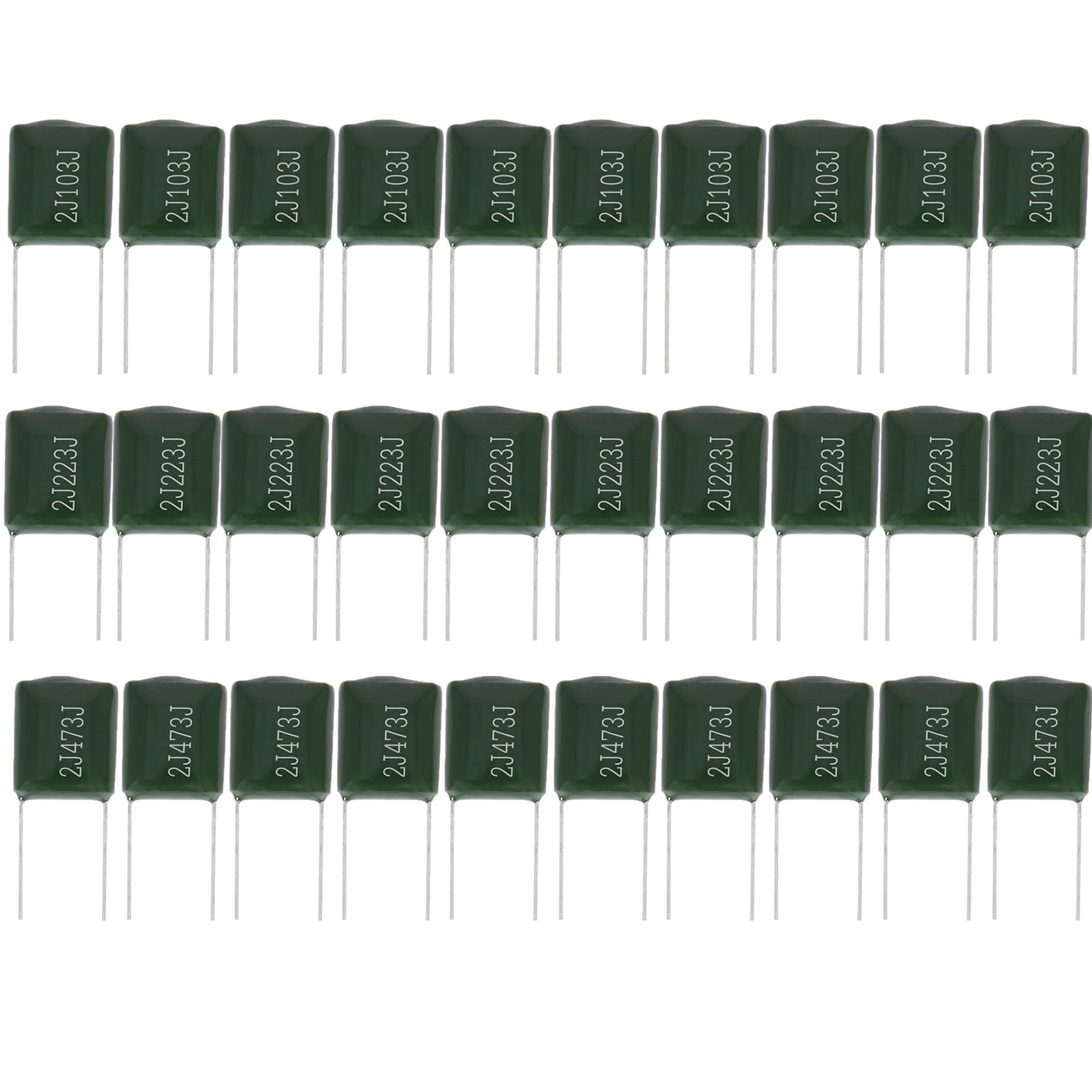 Guitar Tone Capacitor 223J 0.022Uf 10Pcs,103J .01Uf 10Pcs,473J .047Uf 10Pcs Capacitors Polypropylene Electronic Accessories 630V