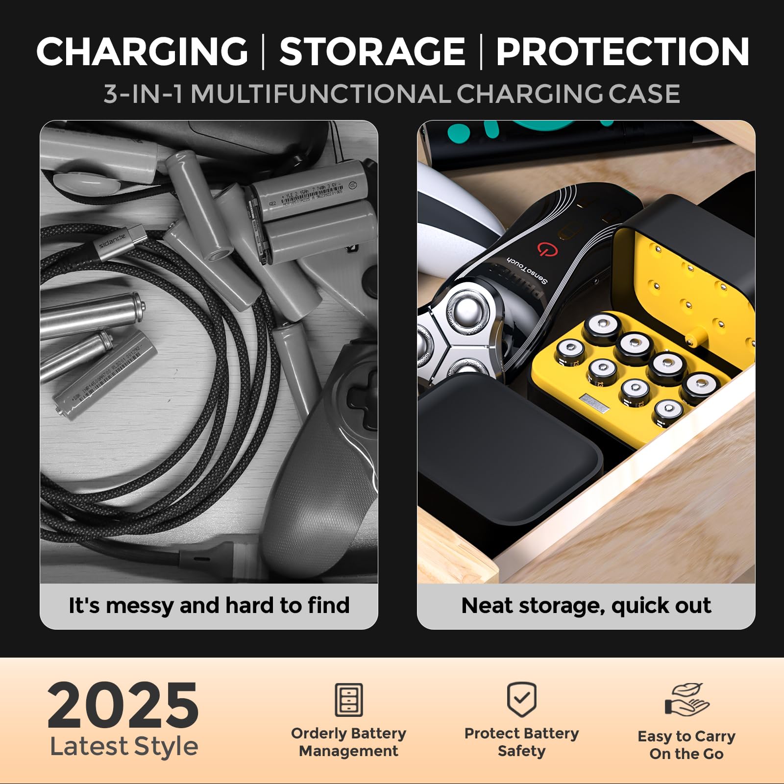 Imuto Rechargeable 4 Aaa And 4 Aa Batteries Lithium With Charger,8 Pack 1.5 V Triple A Double A Batteries Rechargeable, Long Las