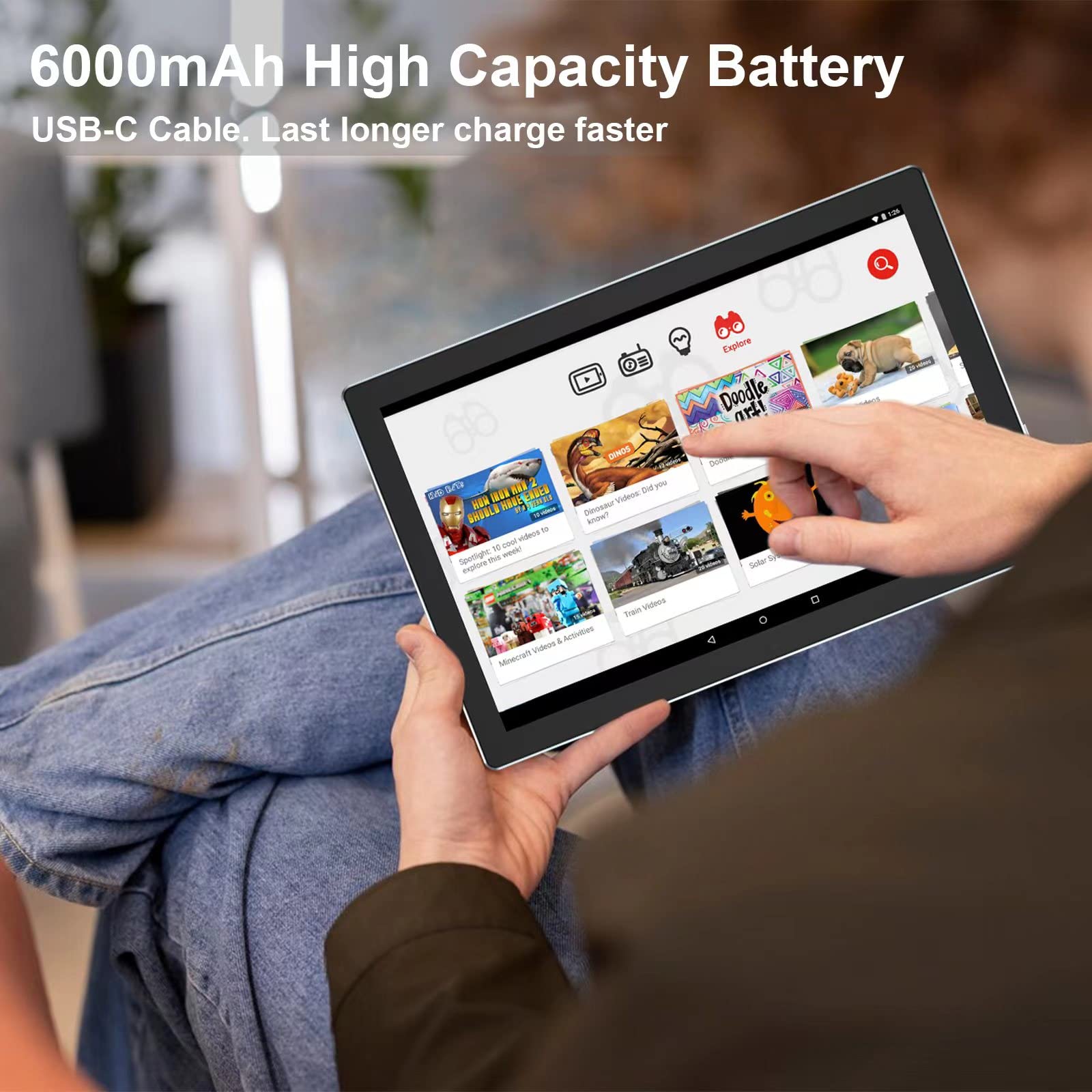 Atozee 10.1 Inch Tablet Pc With Keyboard Case, Mouse, Protective Film, Stylus, 64Gb Rom, 4Gb Ram, Android 11.0, Dual 8Mp Camera,