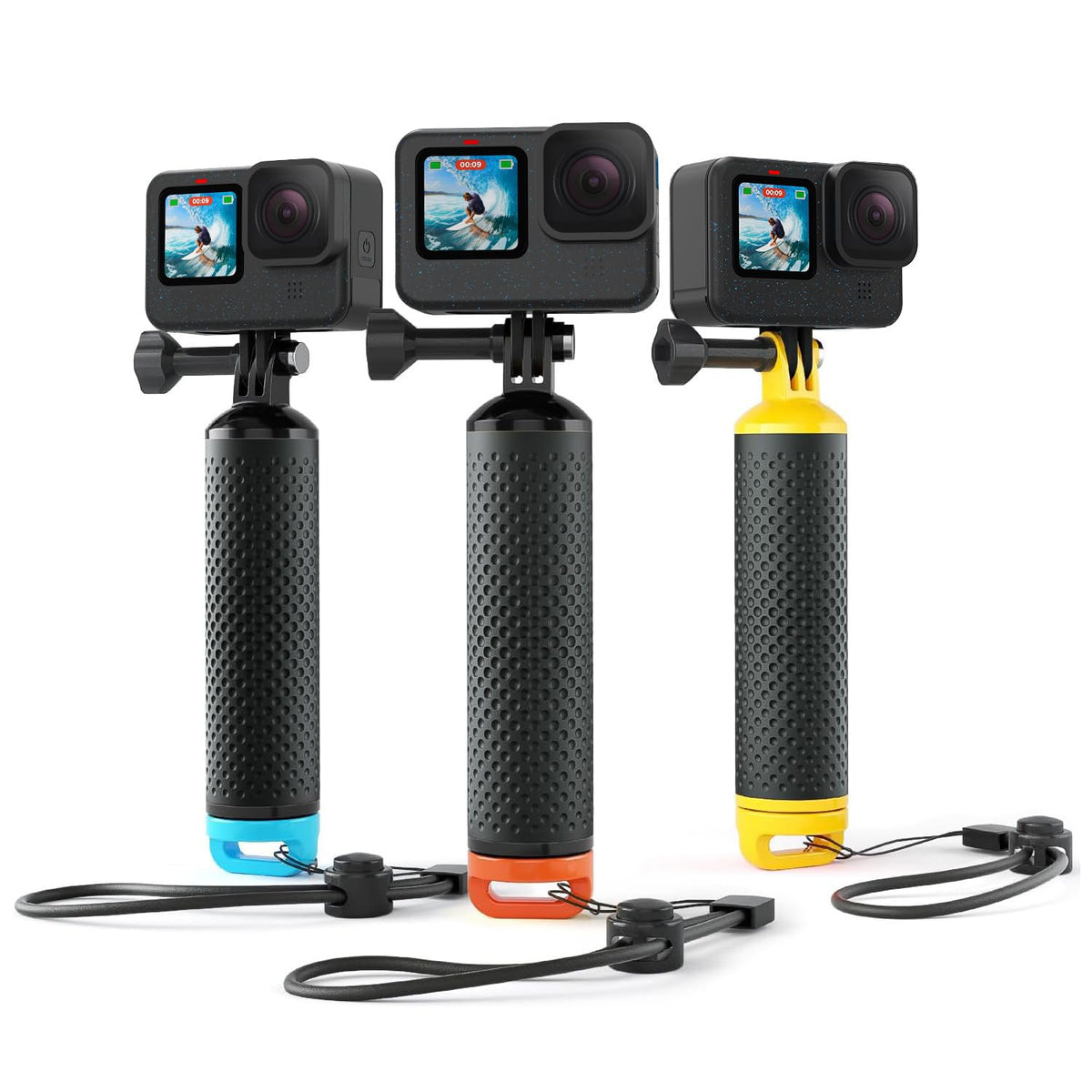 Sametop Floating Hand Grip Waterproof Handle Compatible With Gopro Hero 13, 12, 11, 10, 9, 8, 7, 6, 5, 4, Session, 3+, 3, 2, 1, Hero (2018), Fusion, Max, Dji Osmo Action Cameras (Orange)
