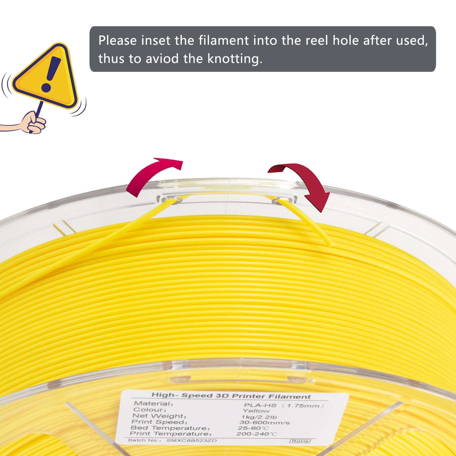 Isanmate High Speed Pla+ 3D Printer Filament, Yellow Pla+ Filament 1.75Mm Designed For High Speed 30-600Mm/S, Fast Printing Spee