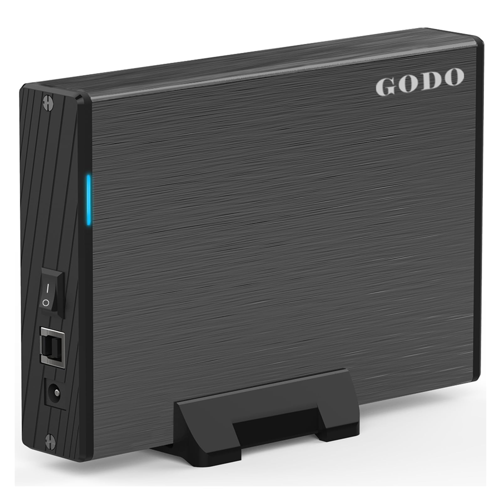 Godo Usb 3.0 To 3.5 Inch Hard Drive Enclosure, Vertical External Hard Drive Docking With Stand For 3.5 Inch Sata Hdd Ssd, Alumin