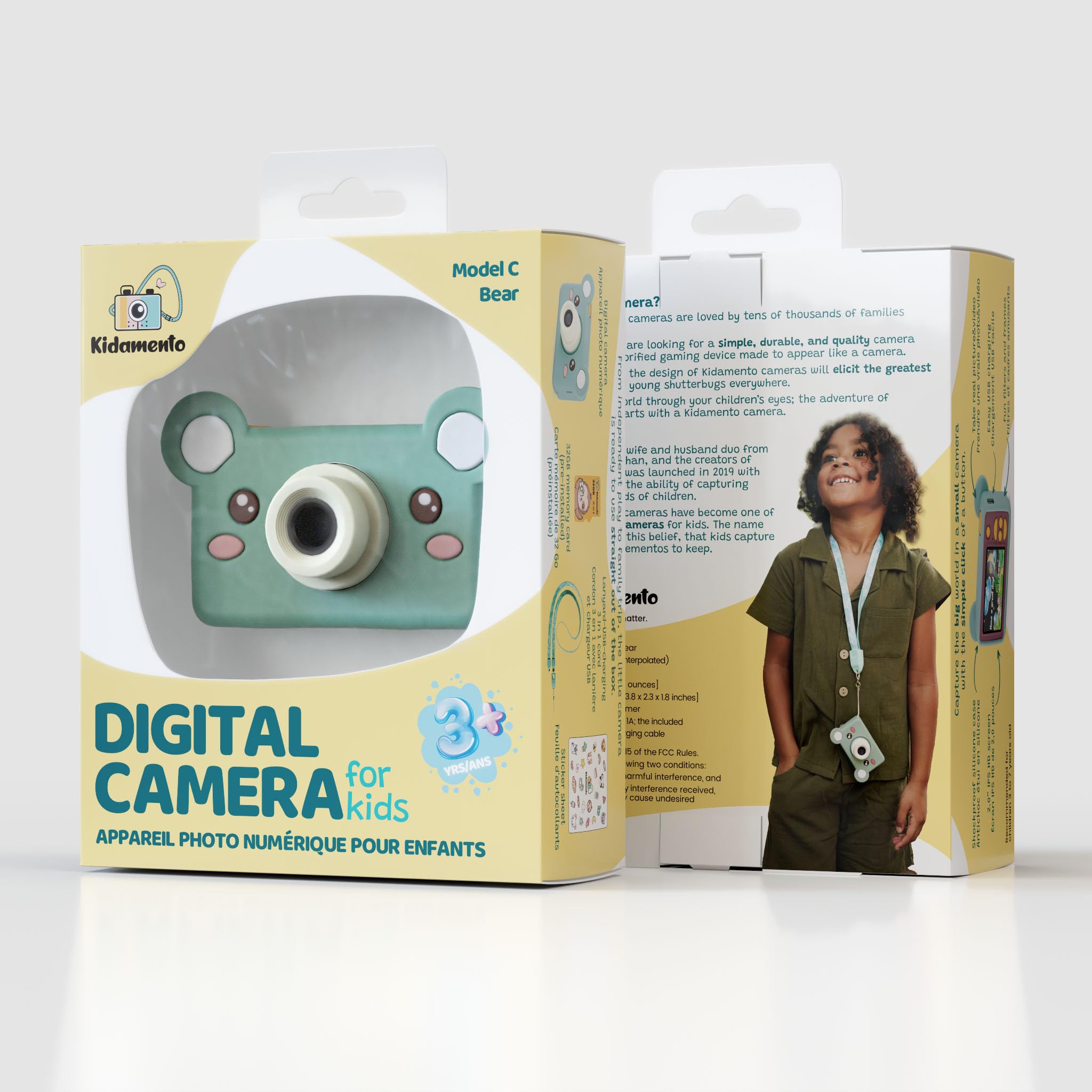 Kidamento Kids Digital Camera & Video Camcorder, Soft Bpa Free Silicone Casing, 32Gb Memory Card   Model C   Mikayo The Bear