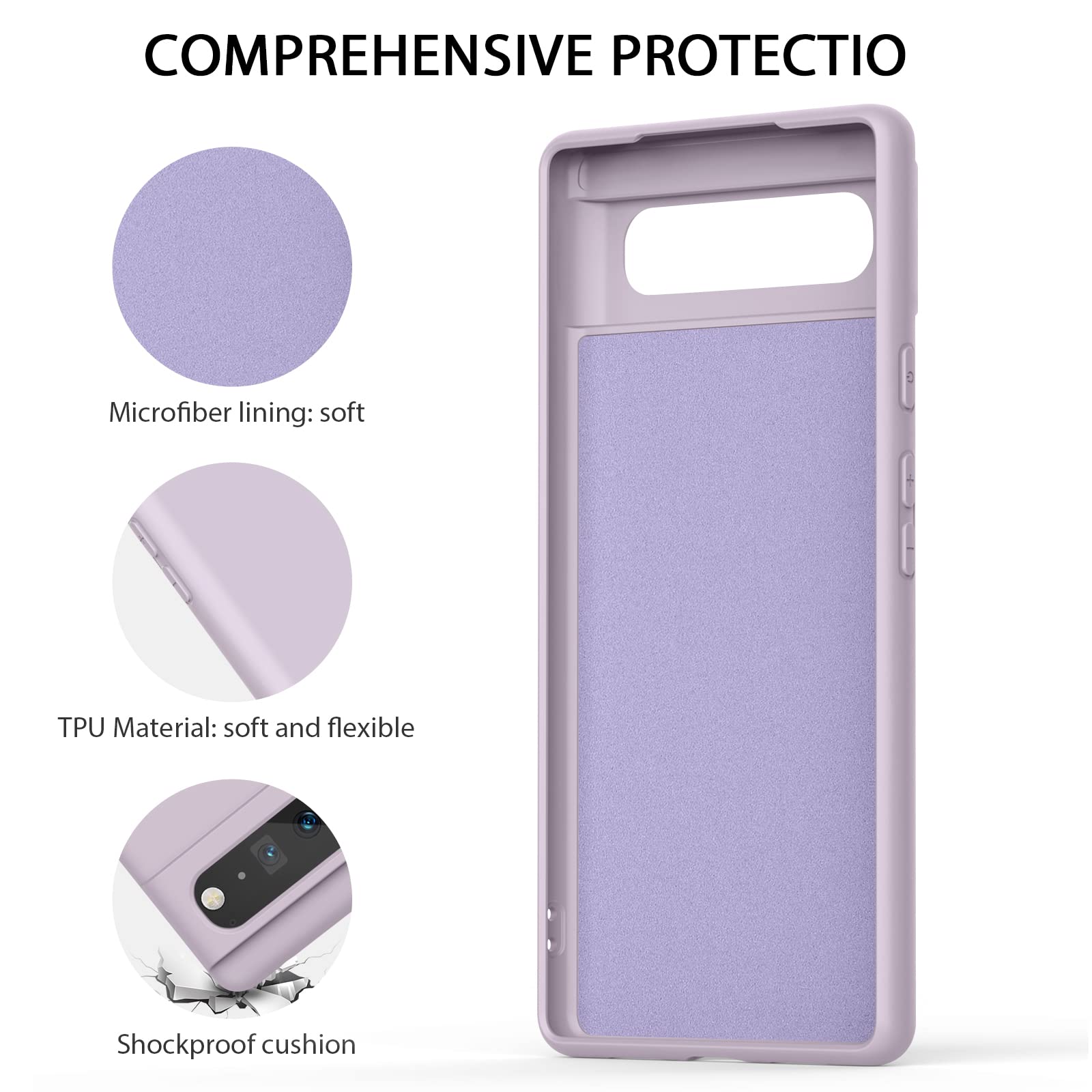 Silicone Phone Case Compatible With Google Pixel 6, 2 Pack Soft Protective Smart Phone Case For Women Men, Durable Anti Scratch