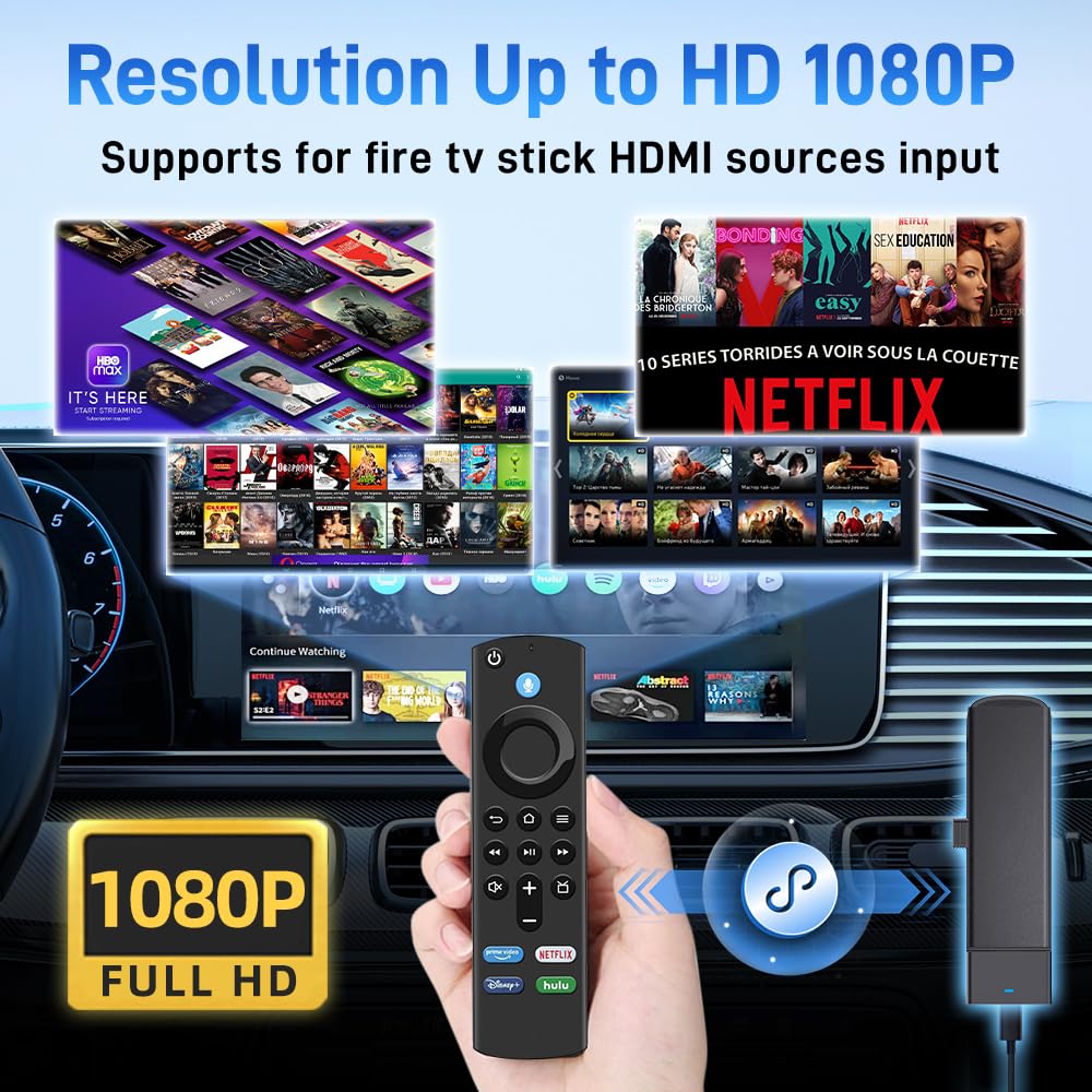 Carlinkit Firedrive Link - Convert Wired Carplay To Hdmi For Fire Tv Stick Streaming, Car Entertainment Solution, Compatible Wit