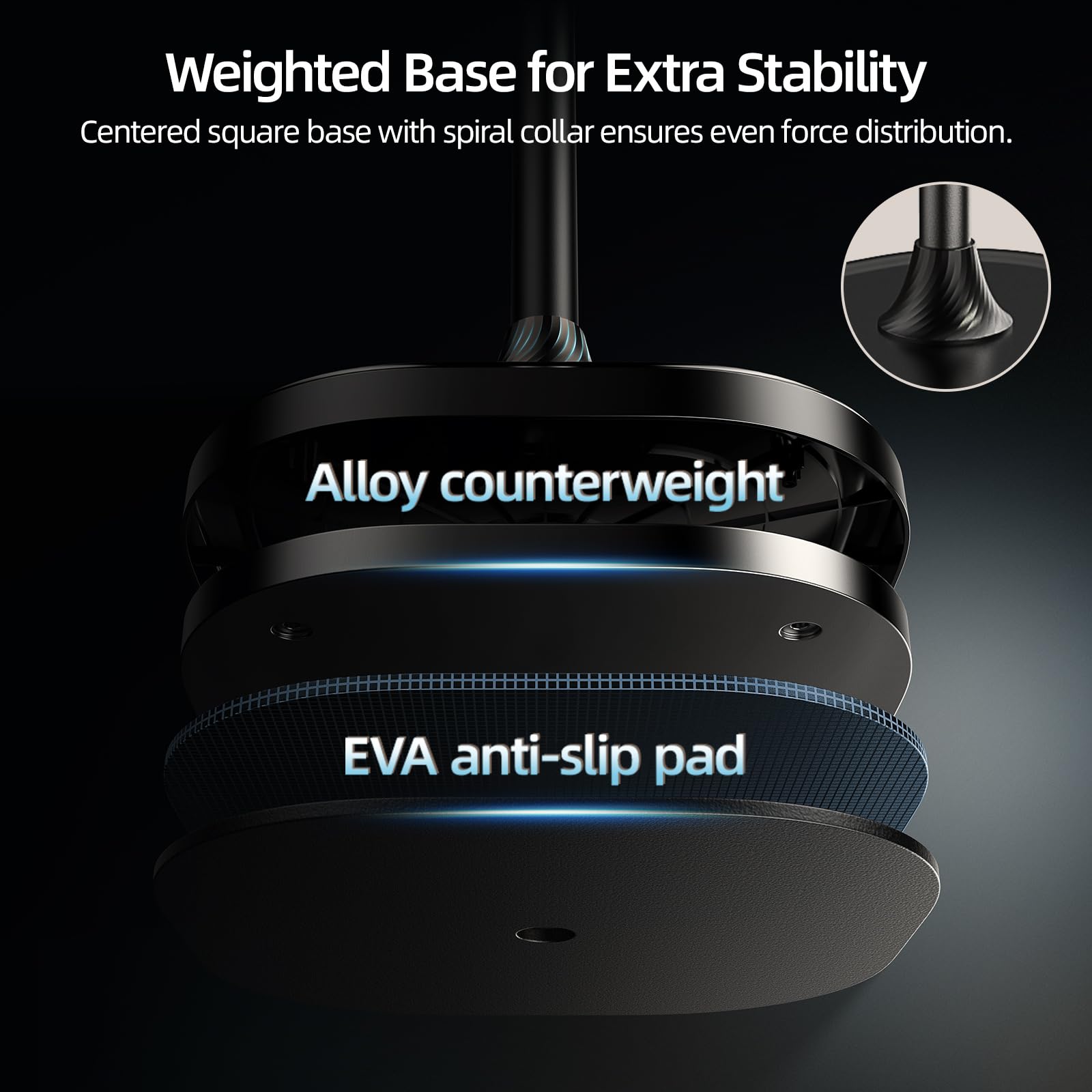 Telesin Magnetic Phone Tablet Floor Stand, Aluminum Alloy Phone Holder Stand For Video Recording, Overhead Bed/Sofa Phone Mount