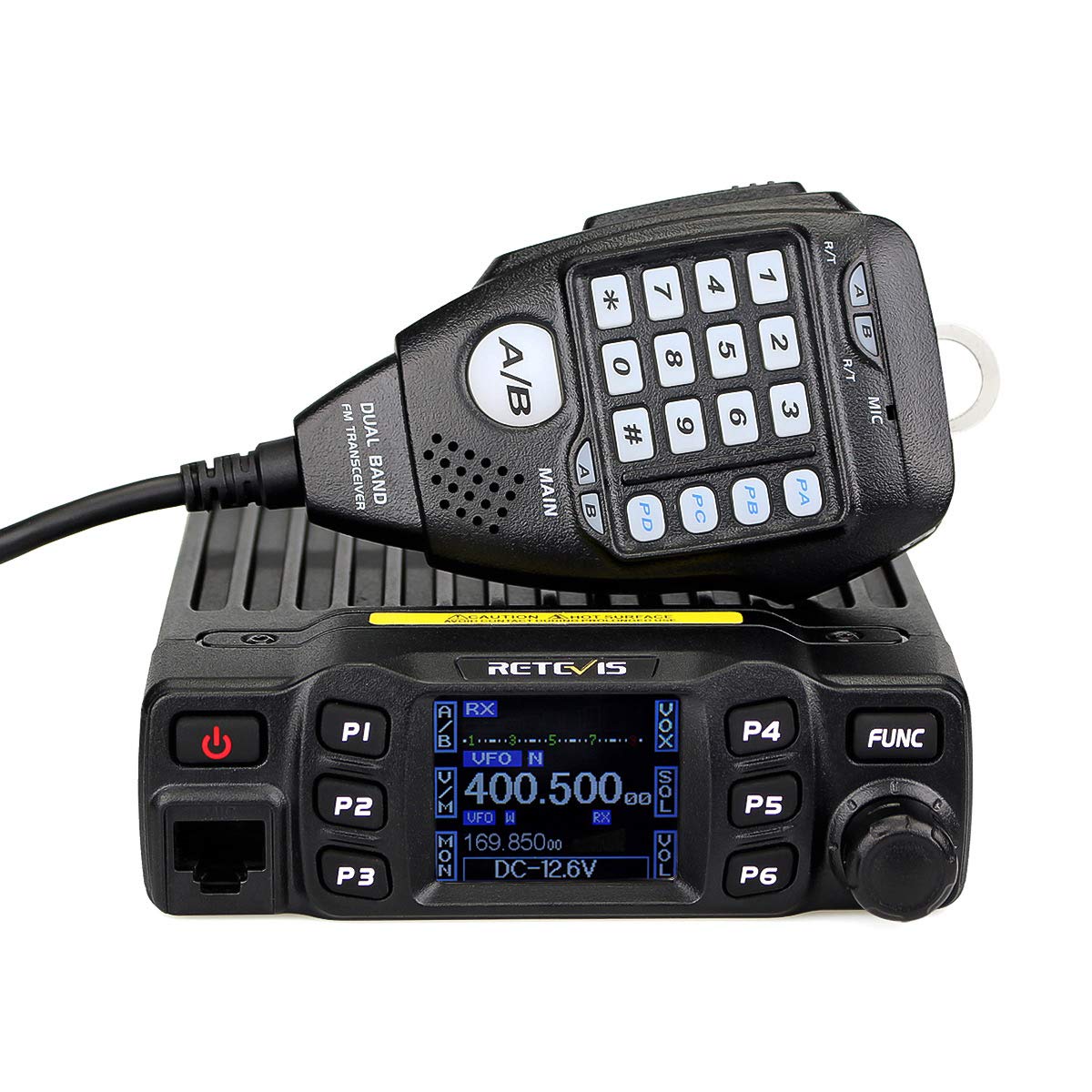 Retevis Rt95 Mobile Ham Radio, Dual Band Mobile Radio, Chirp, Dual Speaker, Rotatable Lcd Display, 2M 70Cm Ham Radio Base Station, Mobile Transceiver With Cable