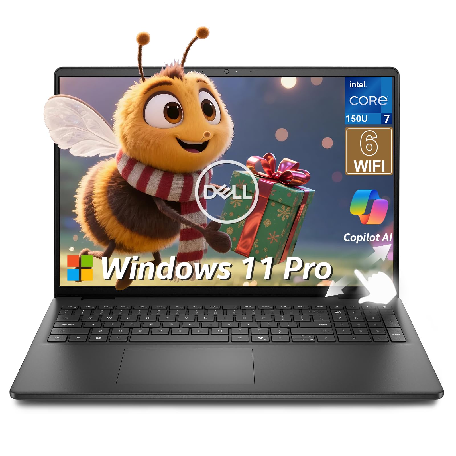 Dell 16 Touchscreen Laptop DC16250 for Business & Student, Intel Core 7 150U (Beat i7-1355u), 16 FHD+ IPS 300 Nits, Windows 11 P