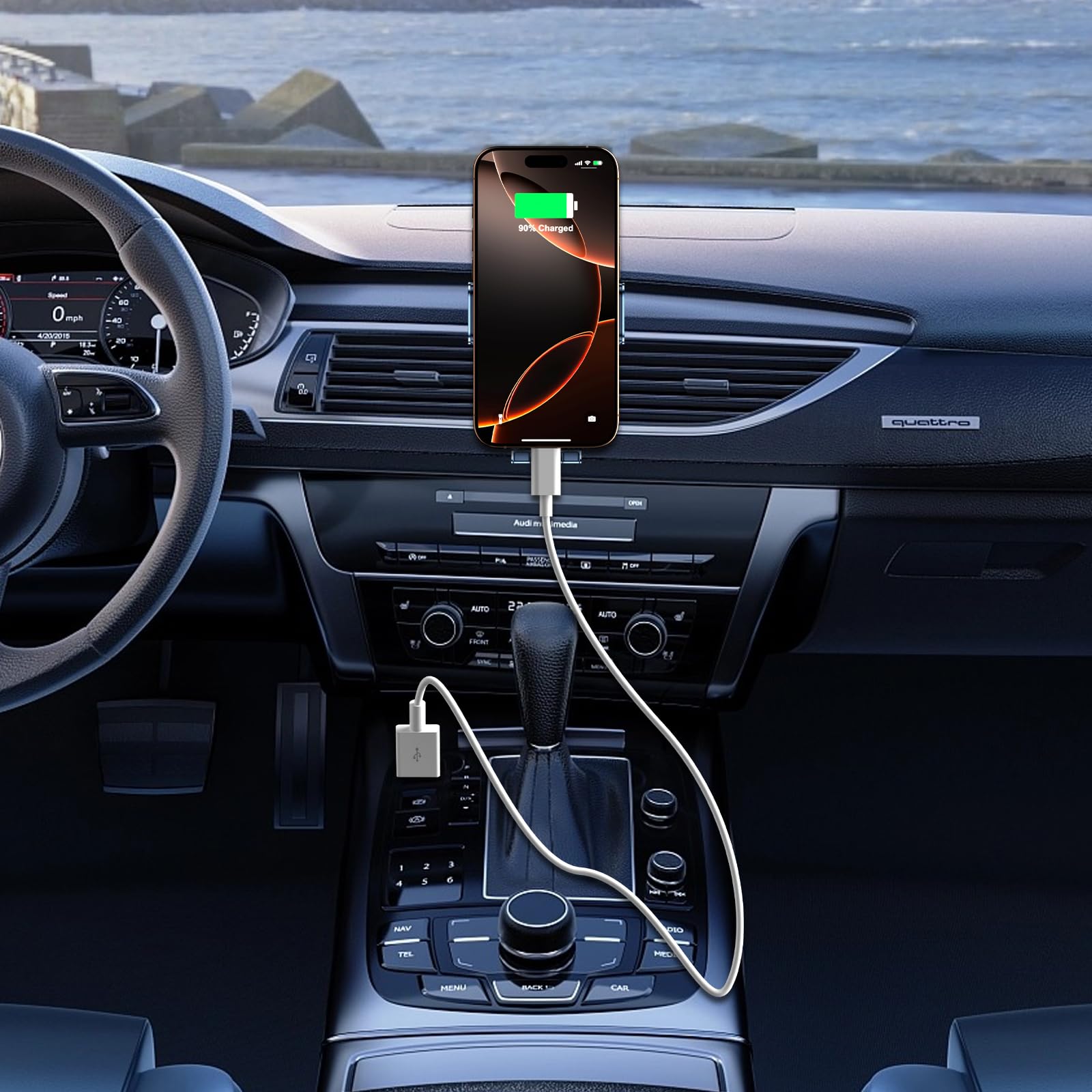 Usb To Usb C Cable For Iphone 17/16/15 Car Charger,2Pack 3Ft Carplay Cord Fast Charging For Iphone 17/16/15 Air Plus Pro Max,Ipa