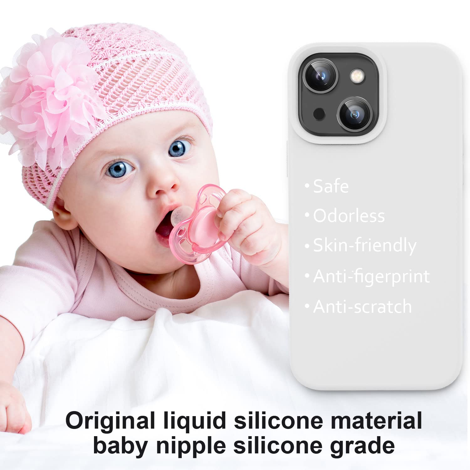 Vooii Compatible With Iphone 14 Case,[Silky Touch Premium Liquid Silicone] [Soft Anti Scratch Microfiber Lining], Ultra Slim Sho