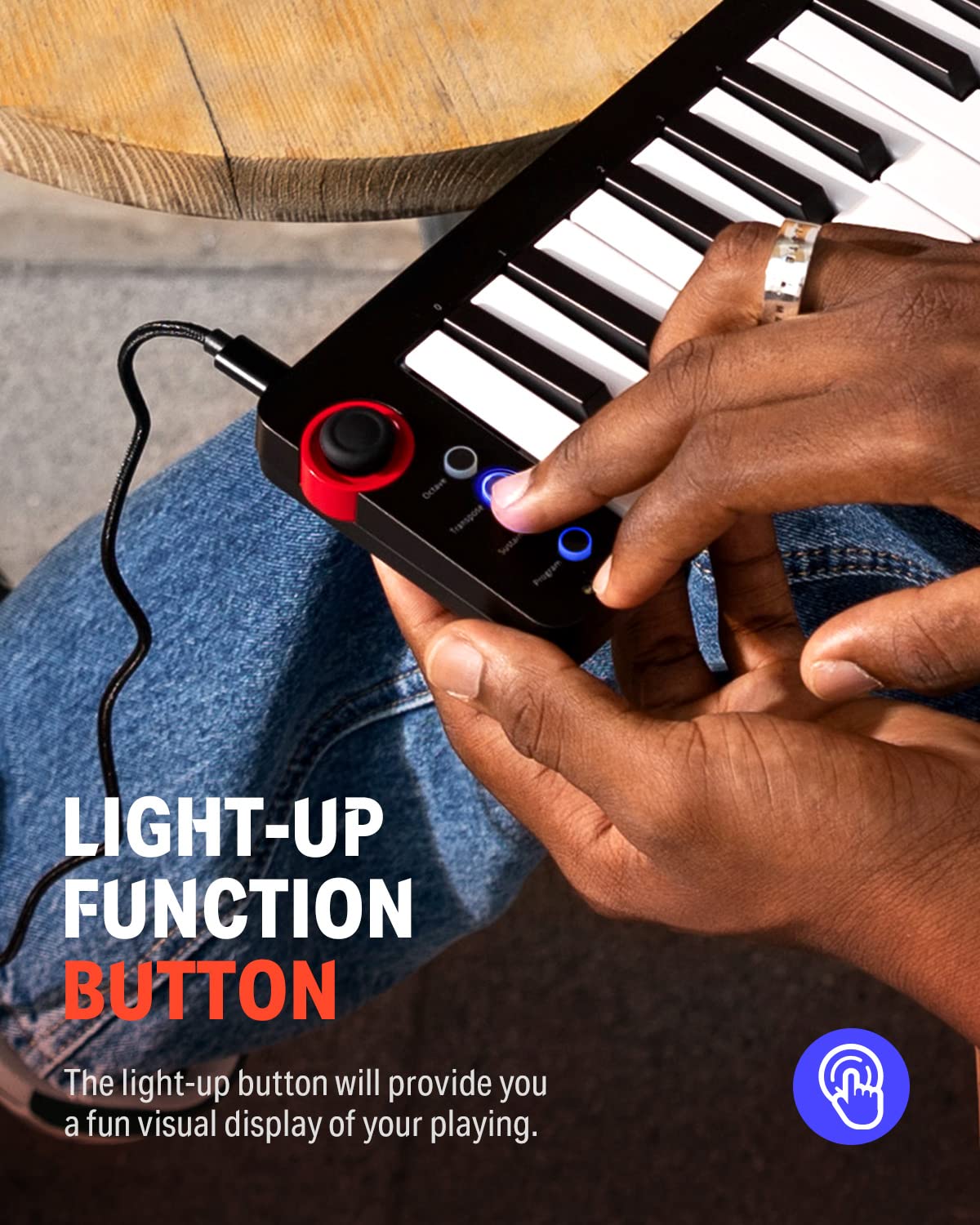 Donner Mini Midi Keyboard, N 25 25 Key Midi Controller With Velocity Sensitive Mini Keys&Light Up Rocker And Music Production So
