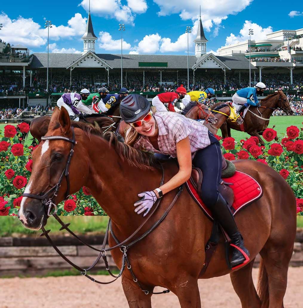 Kentucky Derby Backdrop Red Rose Garden Racecourse Photography Background Horse Racing Run For The Roses Banner Kentucky Derby P