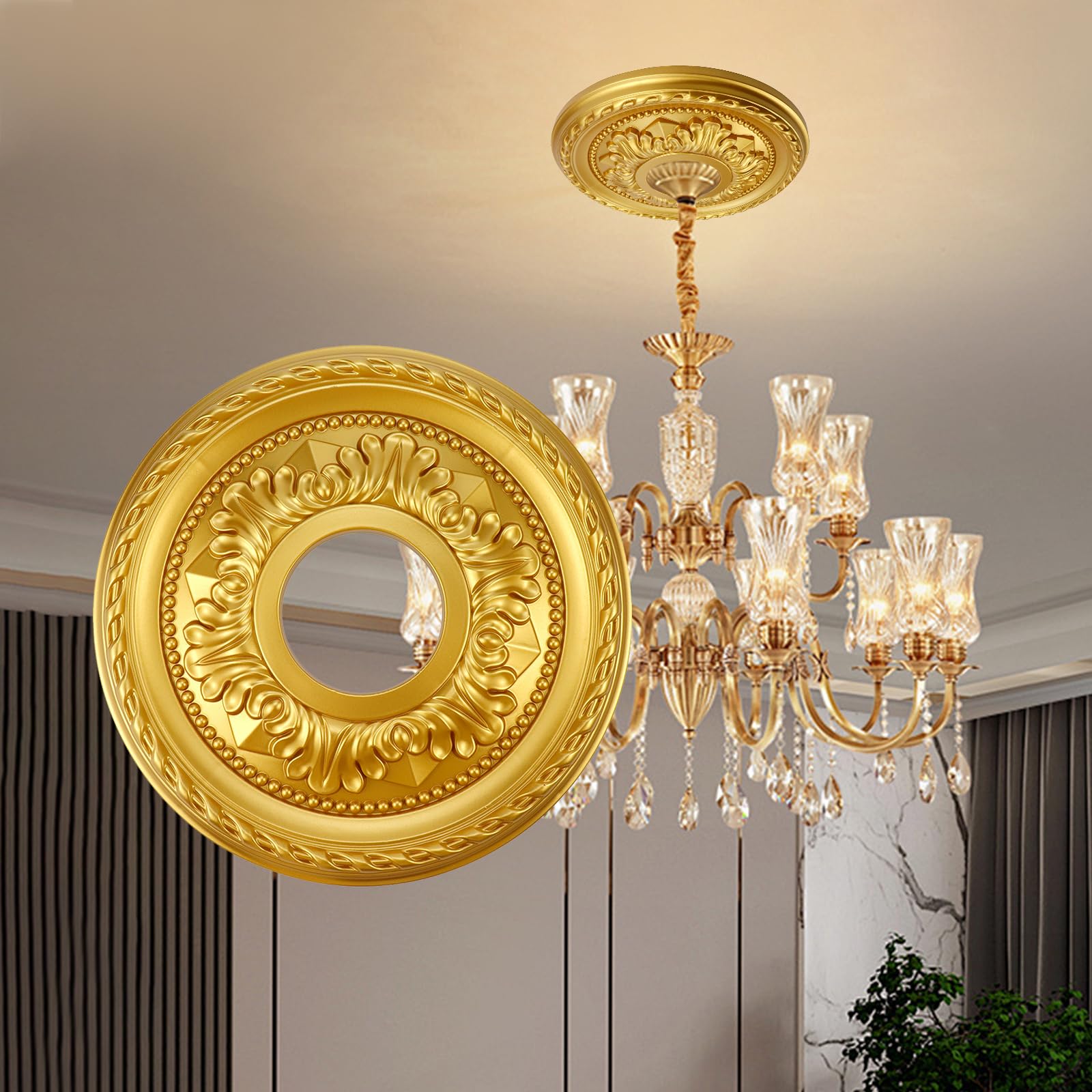 Crapyt Ceiling Medallions For Fans Small Ceiling Medallion Decorative Ceiling Medallions For Living Rooms, Dining Rooms, Shoppin