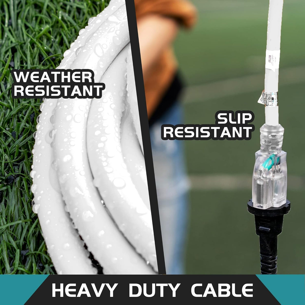 Honderson Indoor Outdoor Extension Cord Weatherproof With Lighted End ...